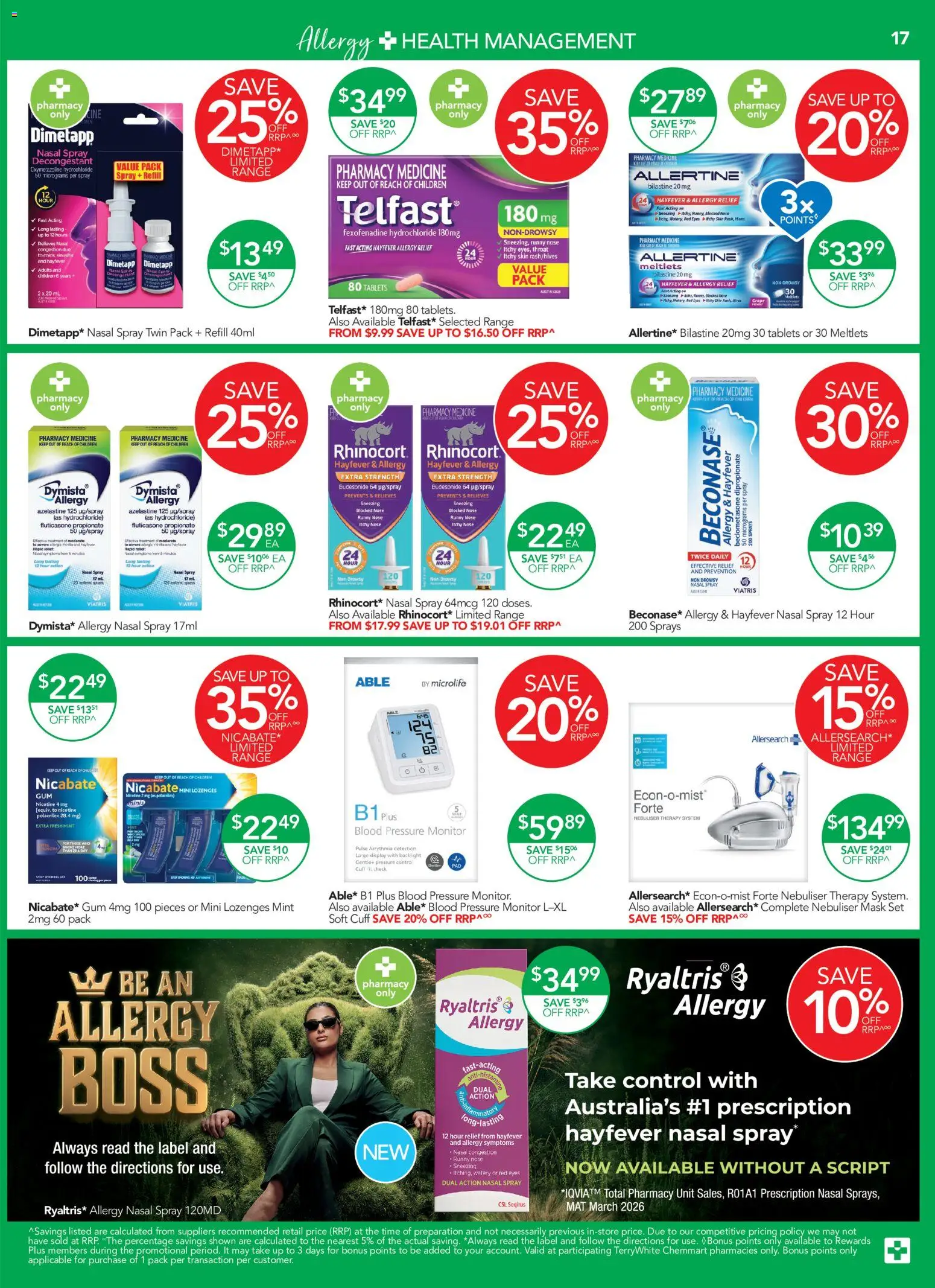 Terry White catalogue - valid from 01/10/2026 | Page: 17 | Products: Monitor, Nasal spray, Treatment, Allergy