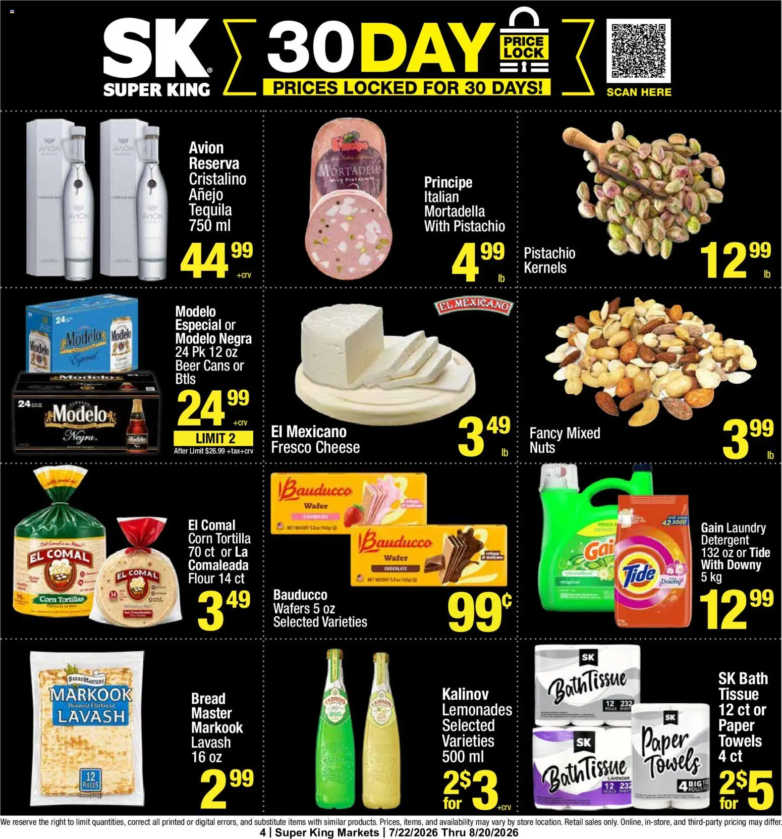 Super King Weekly Ad - valid from 07/22/2026 | Page: 4 | Products: Corn, Cheese, Bread, Beer