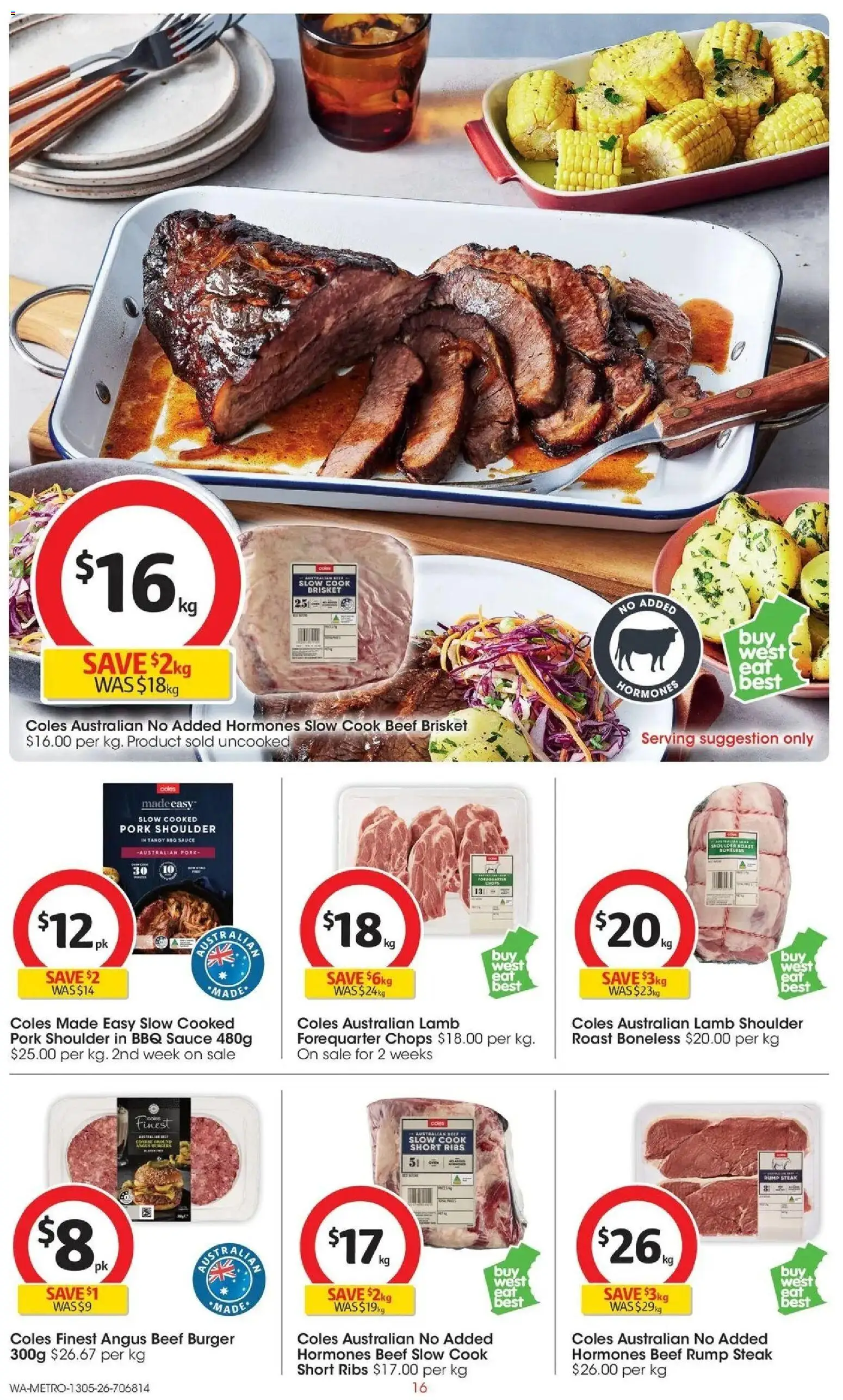 Coles catalogue - valid from 13.05.2026 | Page: 16 | Products: Pork, Lamb, Steak, Sauce