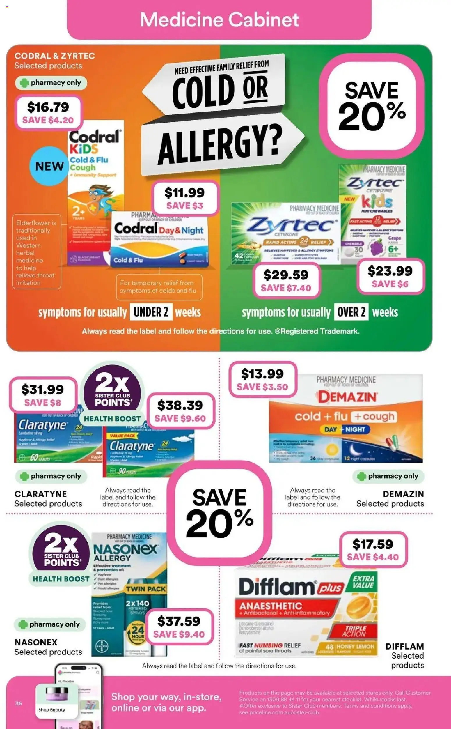Priceline Pharmacy catalogue - valid from 01/07/2026 | Page: 36 | Products: Honey, Lemon, Treatment, Allergy