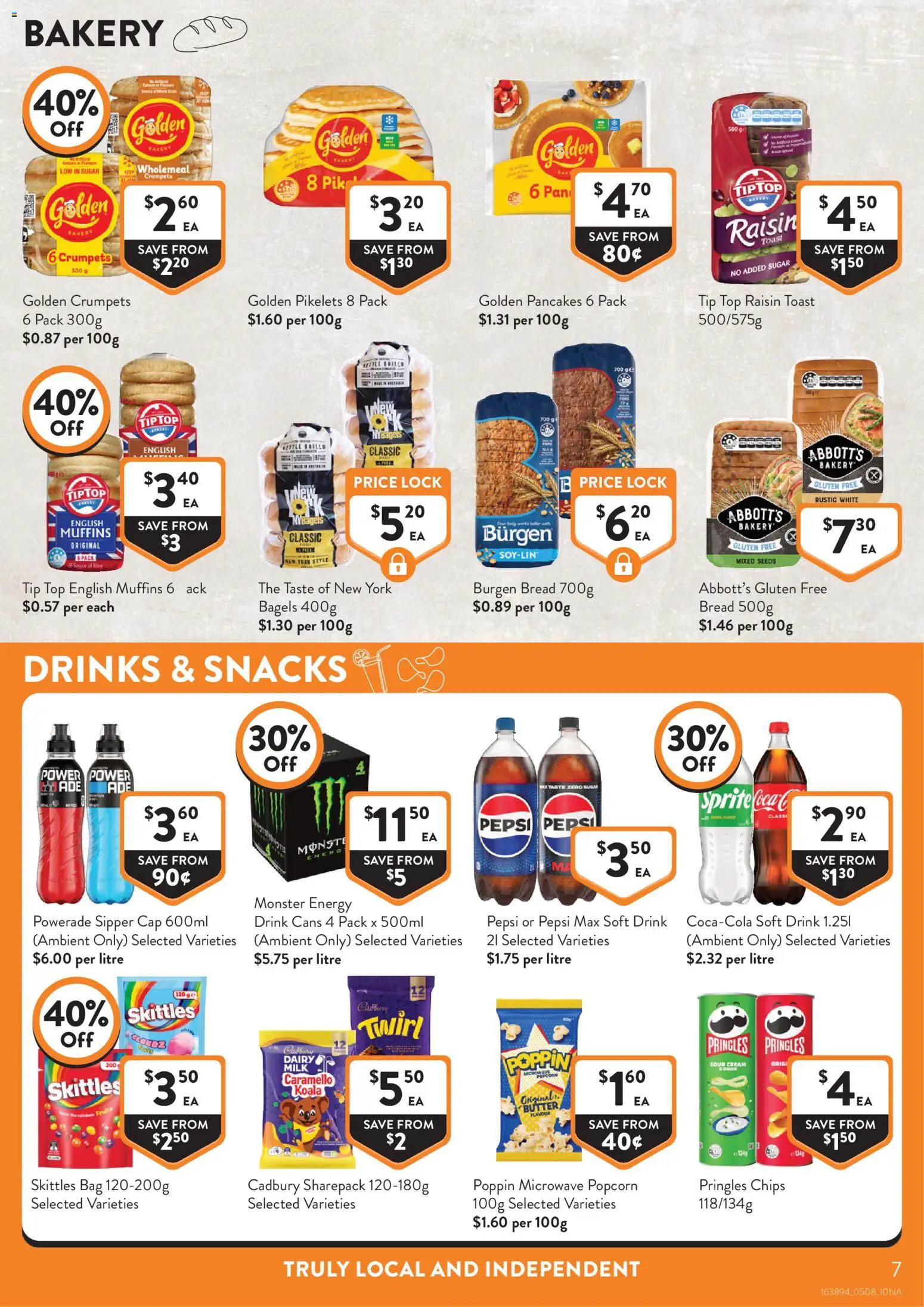 Foodworks catalogue - valid from 05/08/2026 | Page: 7 | Products: Milk, Chips, Sugar, Kettle