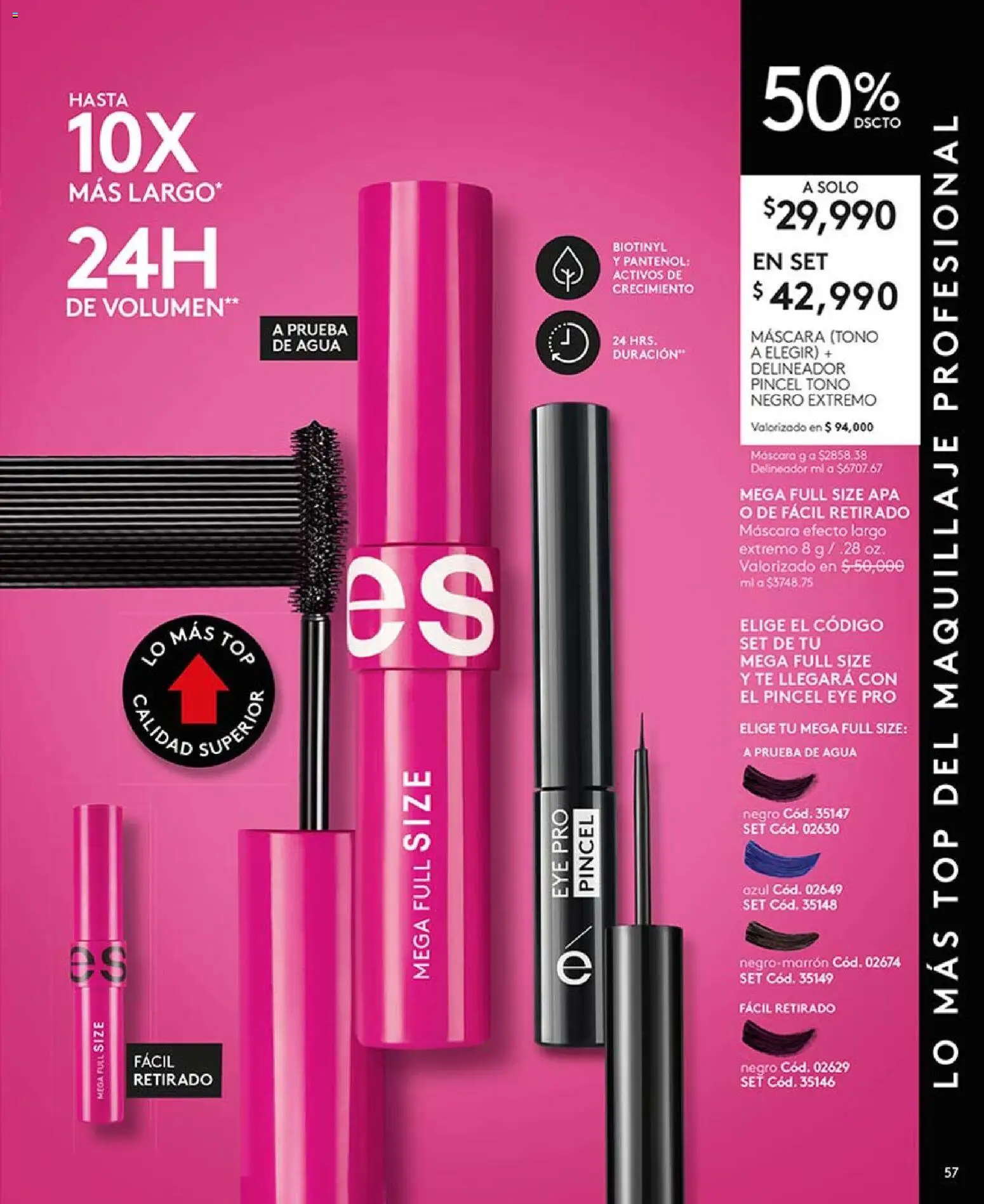 Ésika revista - valida desde el 13.03.2026 | Página: 57 | Productos: Agua, Top, Maquillaje, Máscara