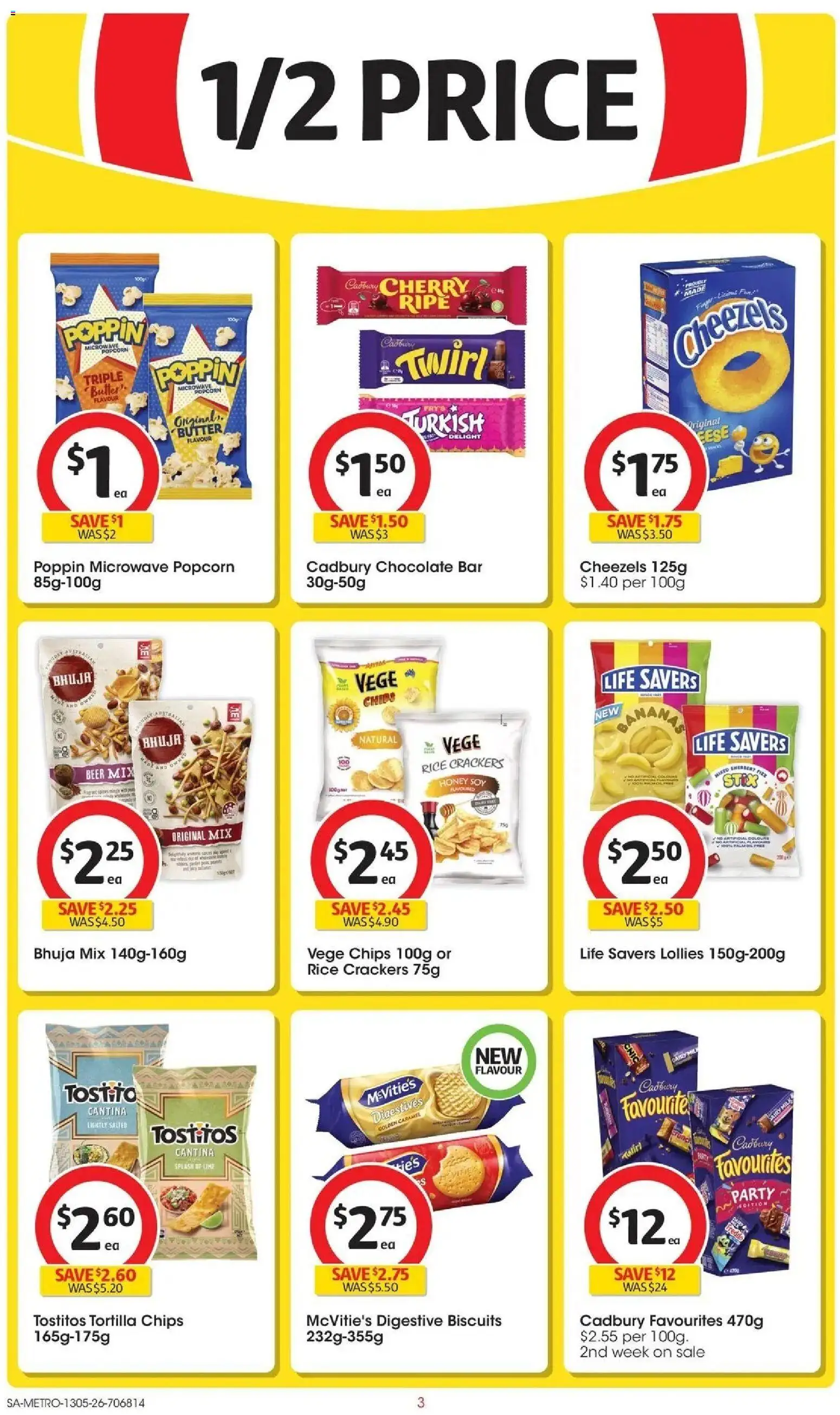 Coles catalogue - valid from 13.05.2026 | Page: 3 | Products: Crackers, Butter, Honey, Biscuits