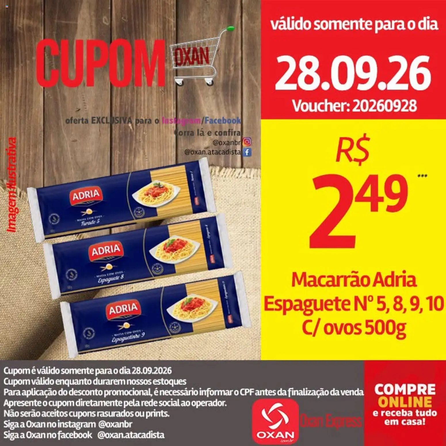 Oxan Atacadista Folheto - válido de 28/09/2026 | Página: 18 | Produtos: Espaguete, Ovos, Macarrão, Massa