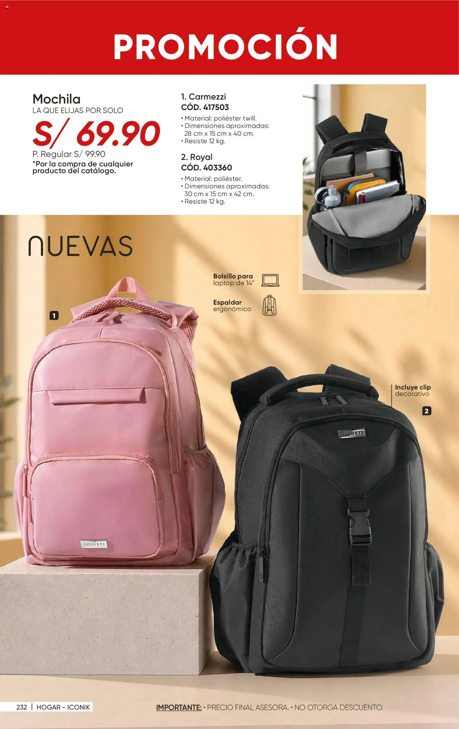 Catálogo Azzorti válido desde 14/08/2026 | Página: 234 | Productos: Mochila
