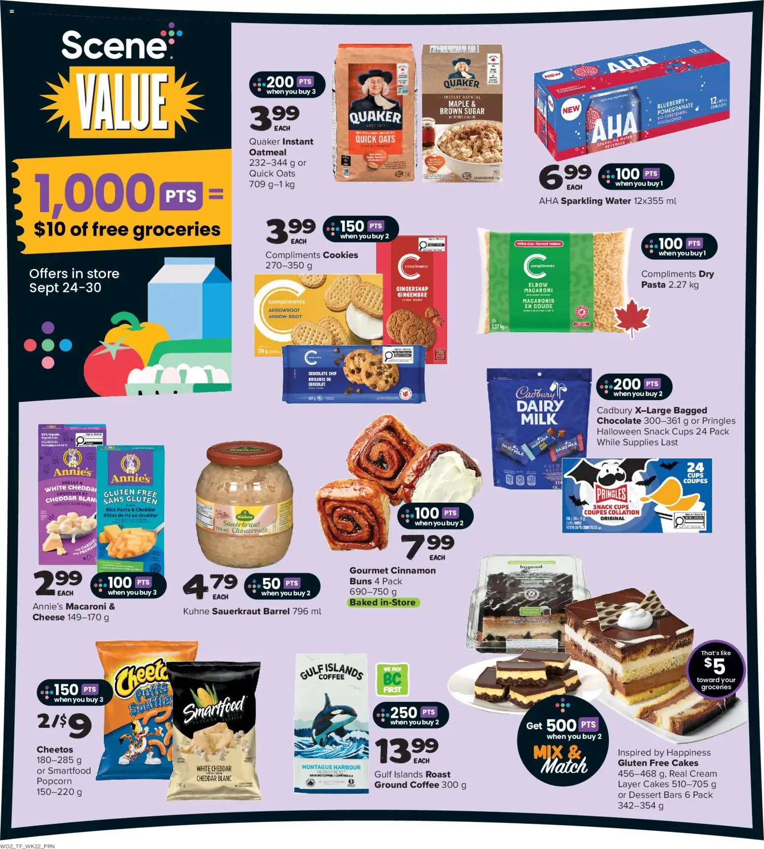 Thrifty Foods flyer valid from Sep 24, 2026 | Page: 10 | Products: Cookies, Sugar, Sauerkraut, Ground coffee