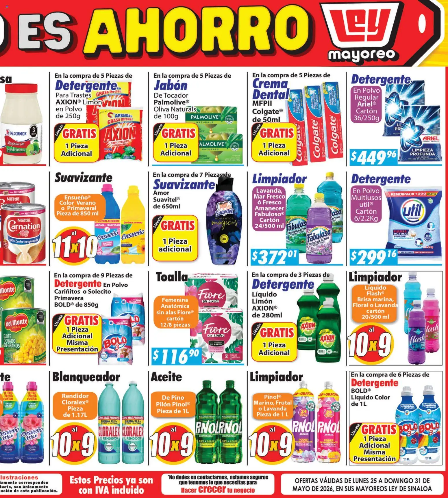 Nuevas ofertas de Casa Ley válidas en toda la República Mexicana desde el 25.05.2026. ¡Encuentra las mejores ofertas en Casa Ley folleto Sinaloa! | Página: 6 | Productos: Detergente, Suavizante, Toalla, Fragancia