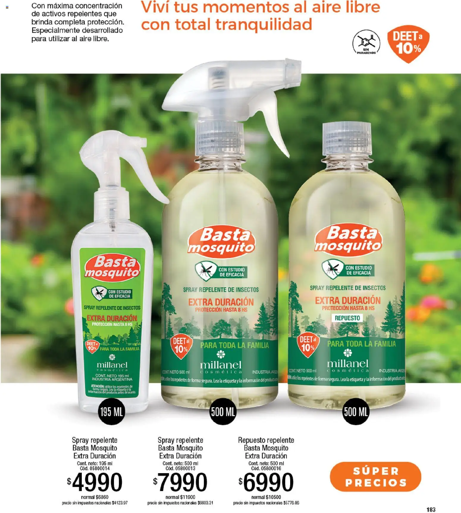 Millanel catálogo │ válido desde el 14/09/2026 | Página: 207 | Productos: Repelente, Repelente de insectos
