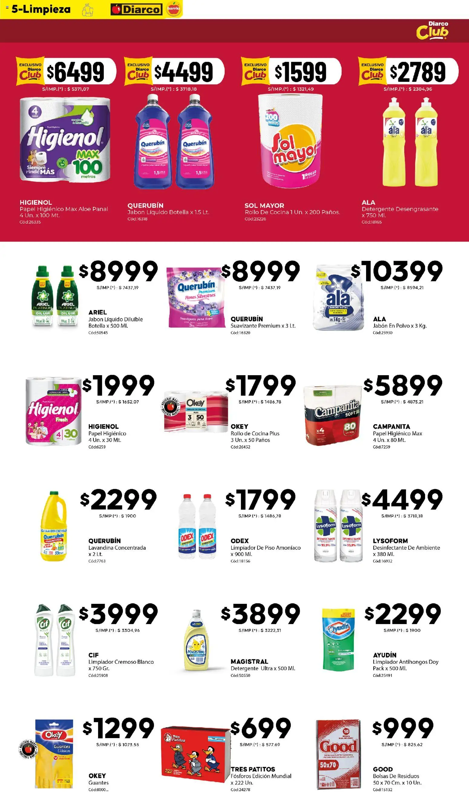 Diarco - Ofertas Diarco Barrio │ válido desde el 29/06/2026 | Página: 5 | Productos: Papel higiénico, Cocina, Jabón en polvo, Suavizante