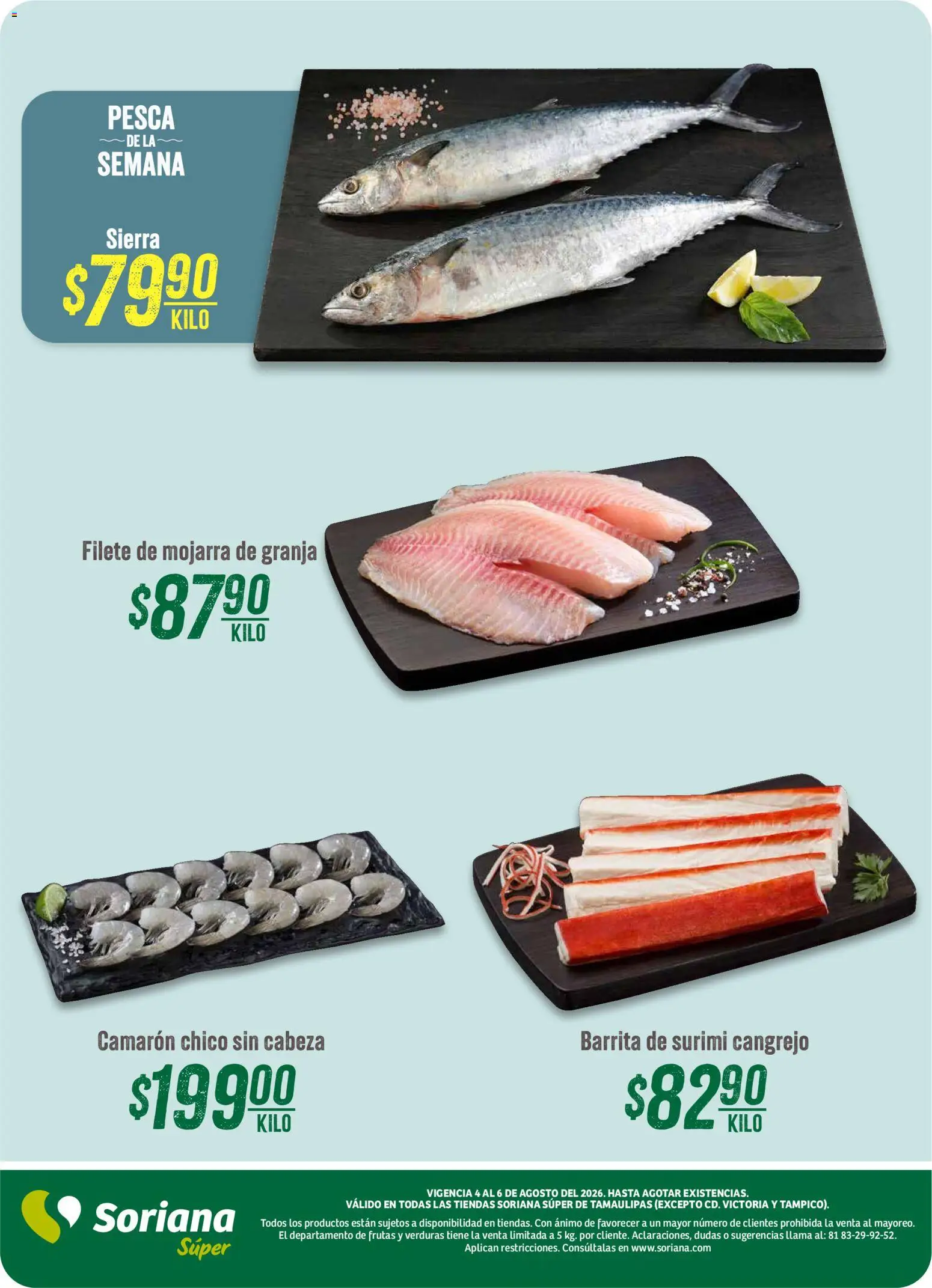 Nuevas ofertas de Soriana válidas en toda la República Mexicana desde el 04/08/2026. ¡Encuentra las mejores ofertas en Soriana Martes y Miércoles del Campo Súper: Tamaulipas (excepto Cd. Victoria y Tampico)! | Página: 6 | Productos: Sierra