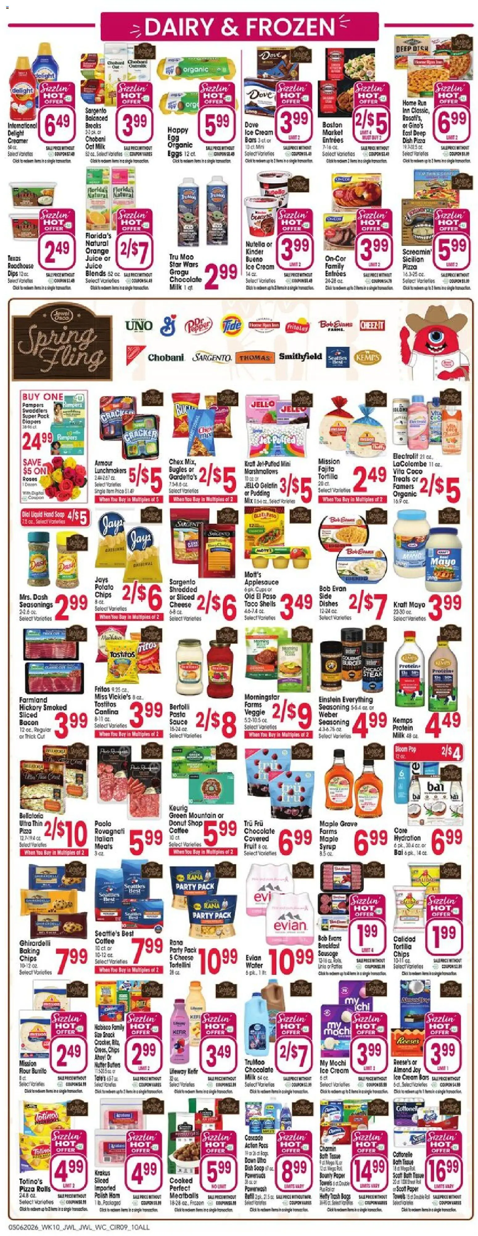 Jewel Osco Weekly Ad - IA - valid from 06.05.2026 | Page: 9 | Products: Cheese, Chocolate, Juice, Cream