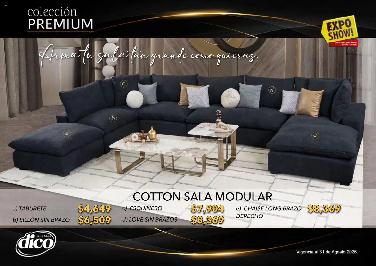 Nuevas ofertas de Muebles Dico válidas en toda la República Mexicana desde el 01/08/2026. ¡Encuentra las mejores ofertas en Muebles Dico catálogo Colección Premium! | Página: 21 | Productos: Sillón, Modular