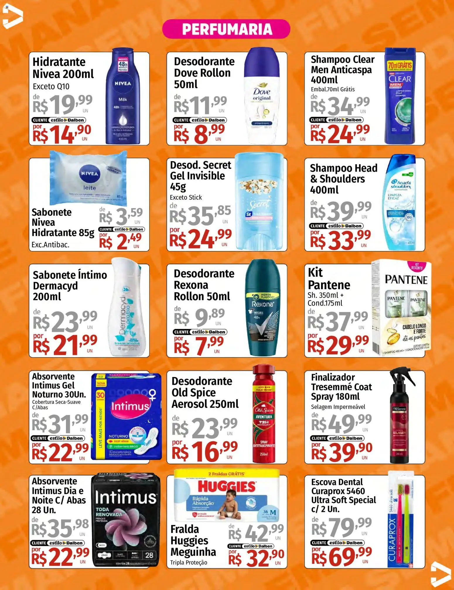 Supermercado Dalben Folheto - válido de 28/08/2026 | Página: 13 | Produtos: Desodorante, Leite, Suco, Absorvente