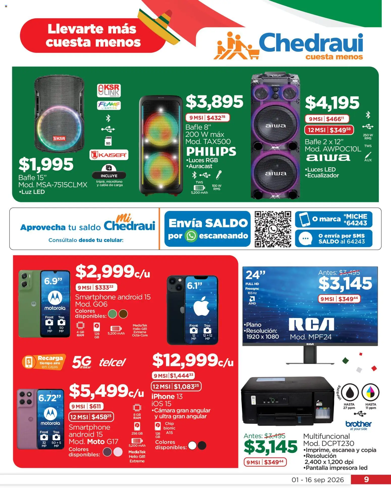 Nuevas ofertas de Chedraui válidas en toda la República Mexicana desde el 01/09/2026. ¡Encuentra las mejores ofertas en Chedraui folleto! | Página: 9