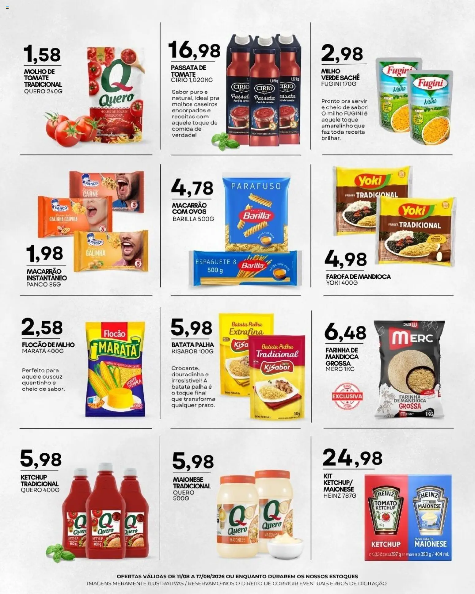 Mercadão Atacadista Folheto - válido de 11/08/2026 | Página: 5 | Produtos: Barilla, Macarrão, Carne, Farofa