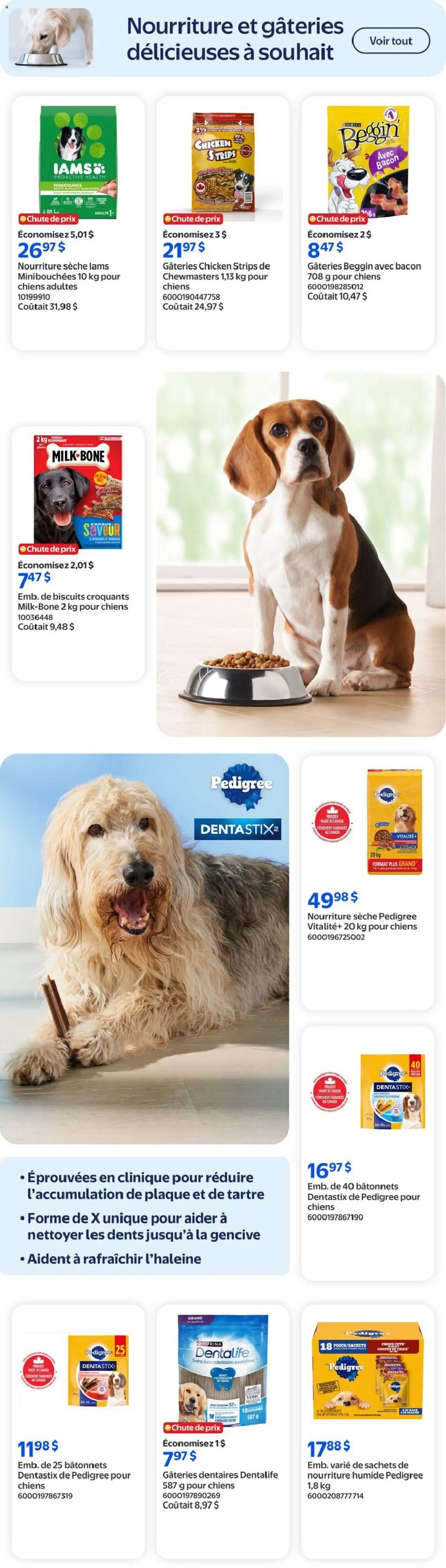 Walmart flyer valid from Aug 27, 2026 | Page: 3 | Products: Dog food, Food, Biscuits, Chicken