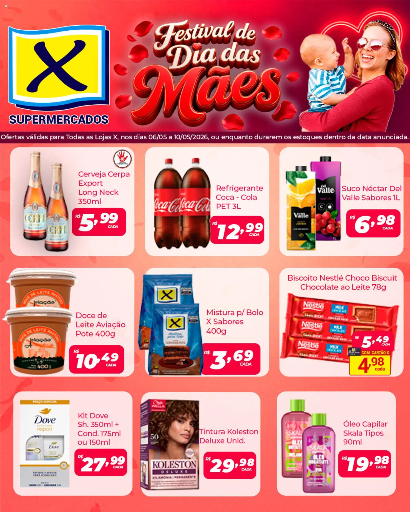 X Supermercados Folheto - válido de 06.05.2026 | Página: 2 | Produtos: Biscoito, Cerveja, Refrigerante, Dove