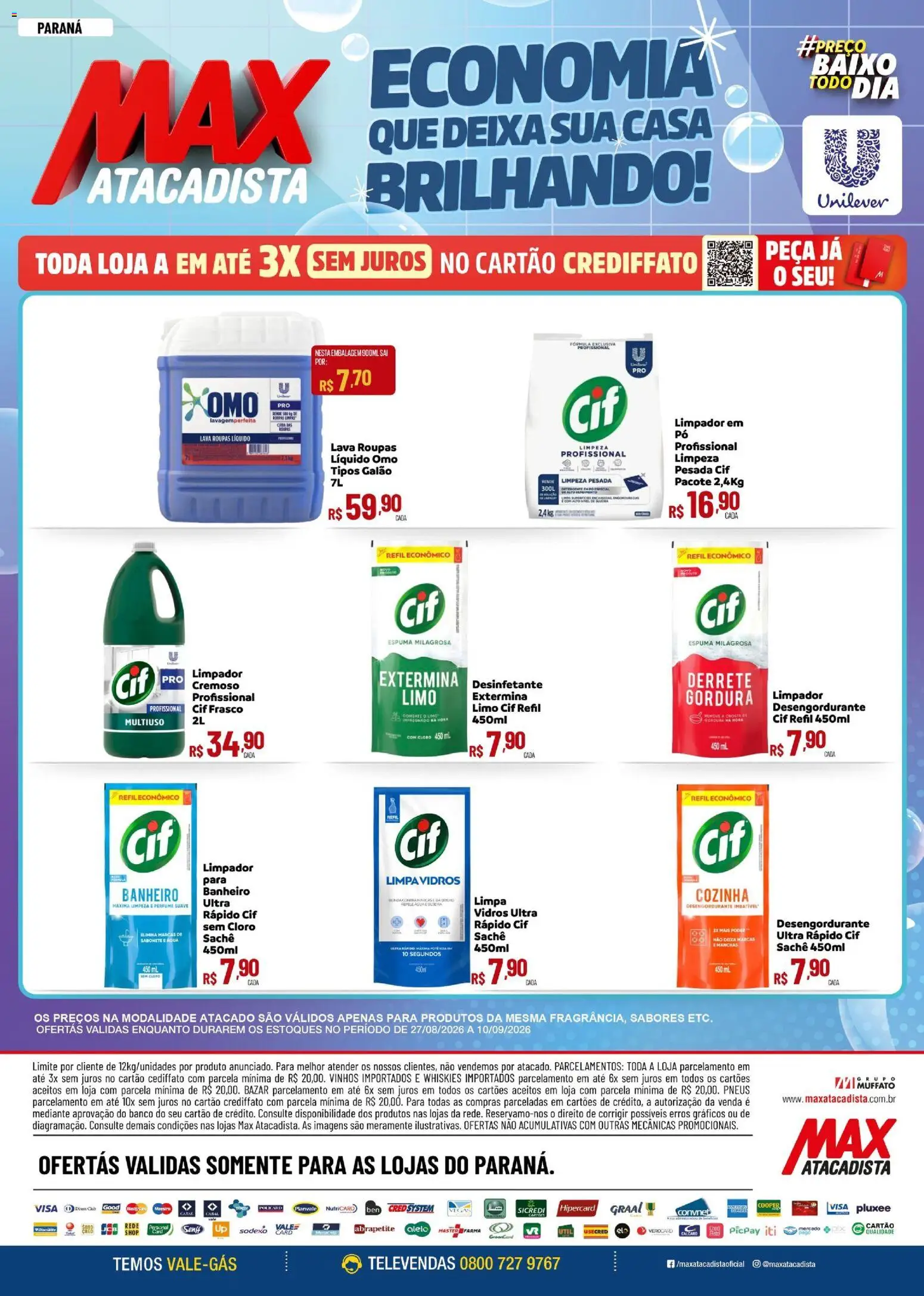 Max Atacadista Folheto - válido de 27/08/2026 | Página: 1 | Produtos: Banco, Sabonete, Baixo, Limpa vidros