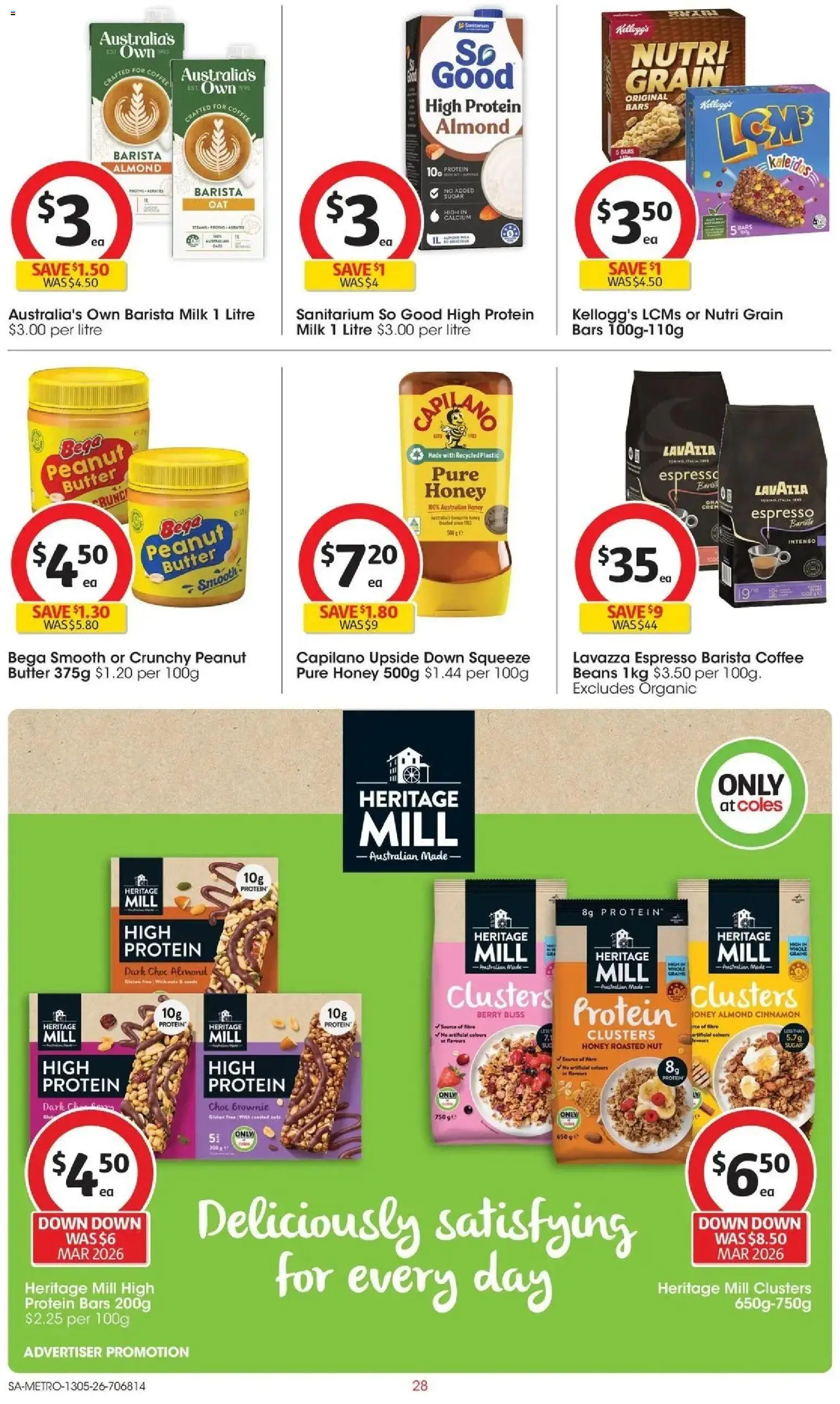 Coles catalogue - valid from 13.05.2026 | Page: 28 | Products: Butter, Coffee, Nuts, Sugar
