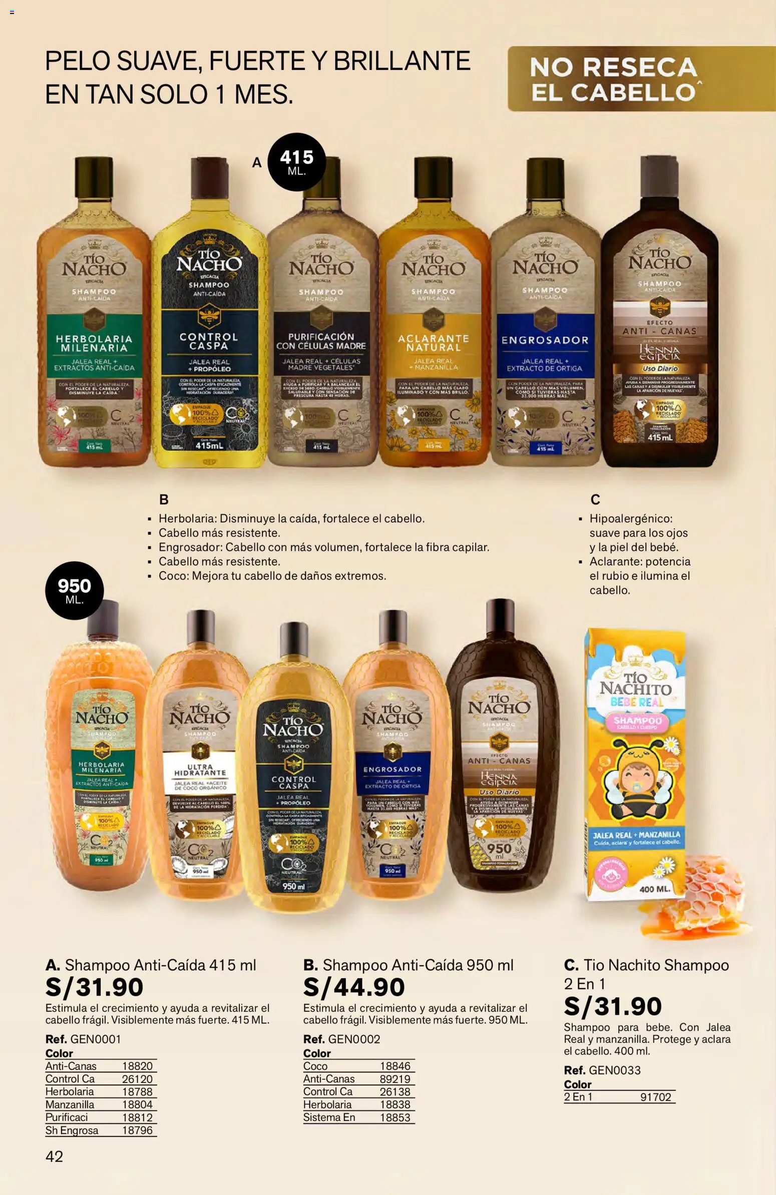 Catálogo Leonisa válido desde 27.04.2026 | Página: 42 | Productos: Shampoo, Aceite