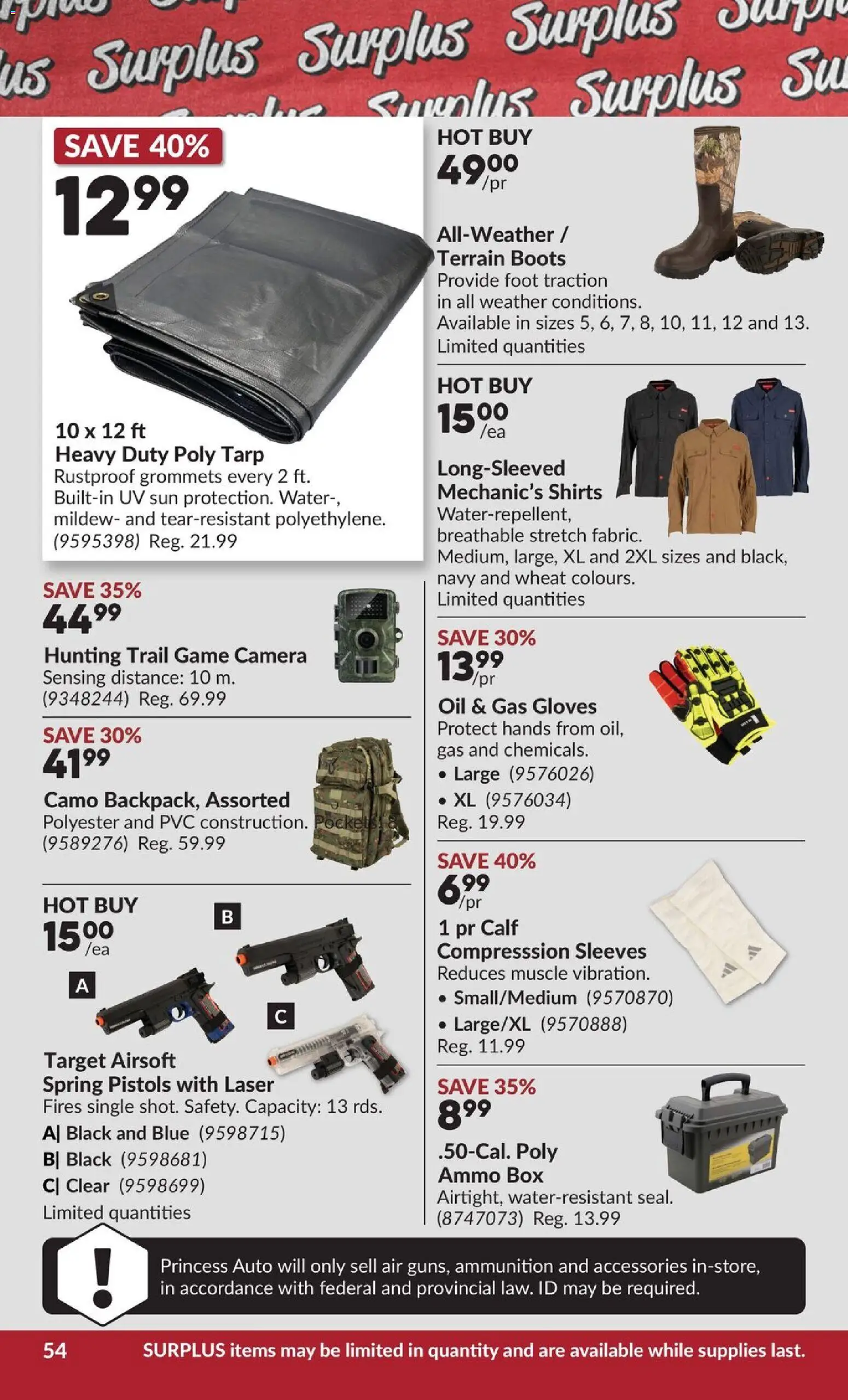 Princess Auto flyer valid from Jul 14, 2026 | Page: 67 | Products: Gloves, Camera, Game, Box