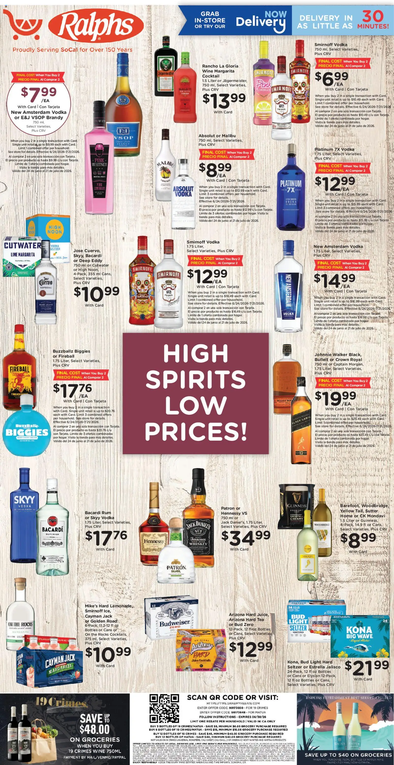 Ralphs Adult Beverage - valid from 07/01/2026 | Page: 1 | Products: Juice, Tea, Vodka, Lime