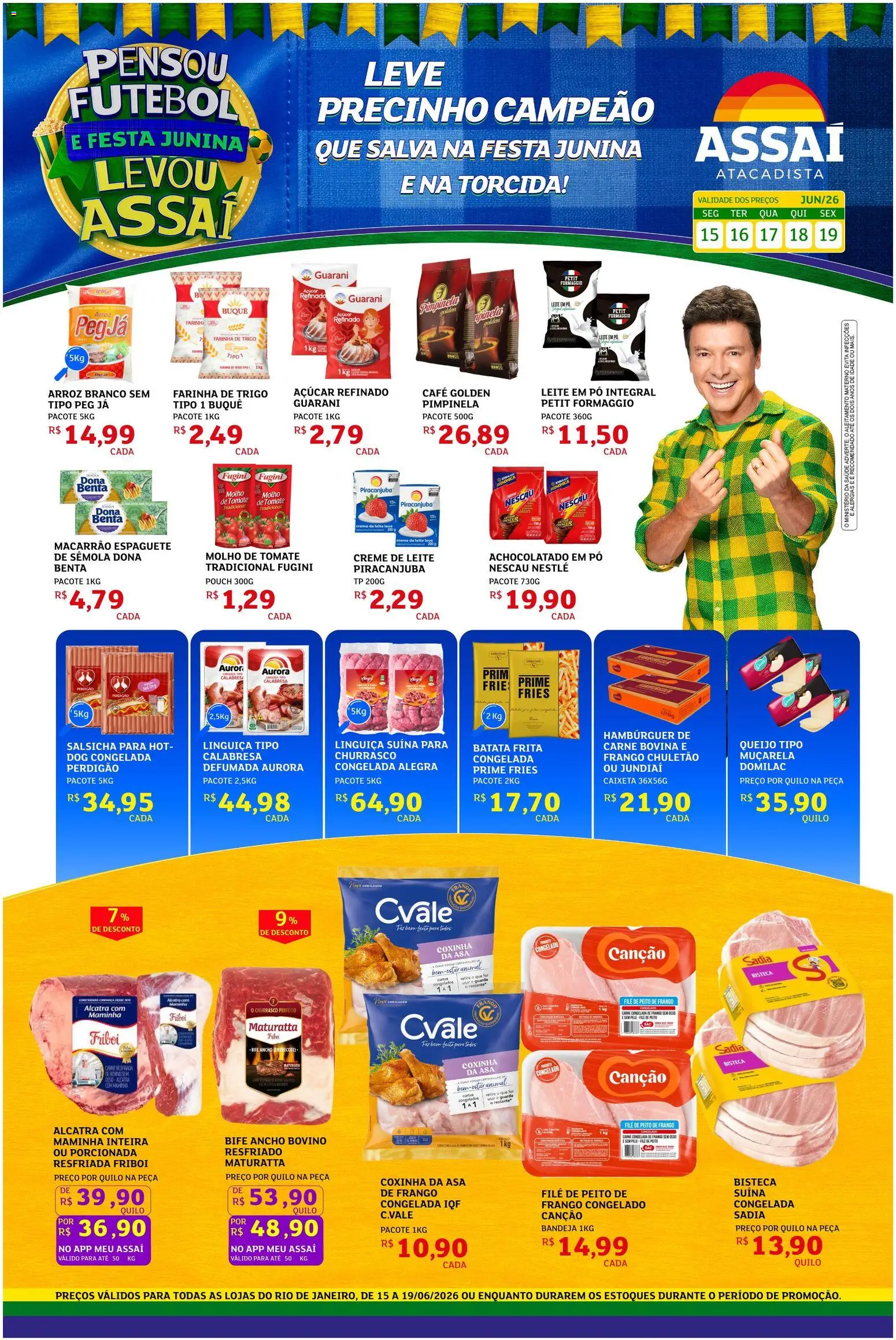 Assaí Atacadista Folheto - válido de 15.06.2026 | Página: 1 | Produtos: Salsicha, Carne, Creme de leite, Frango