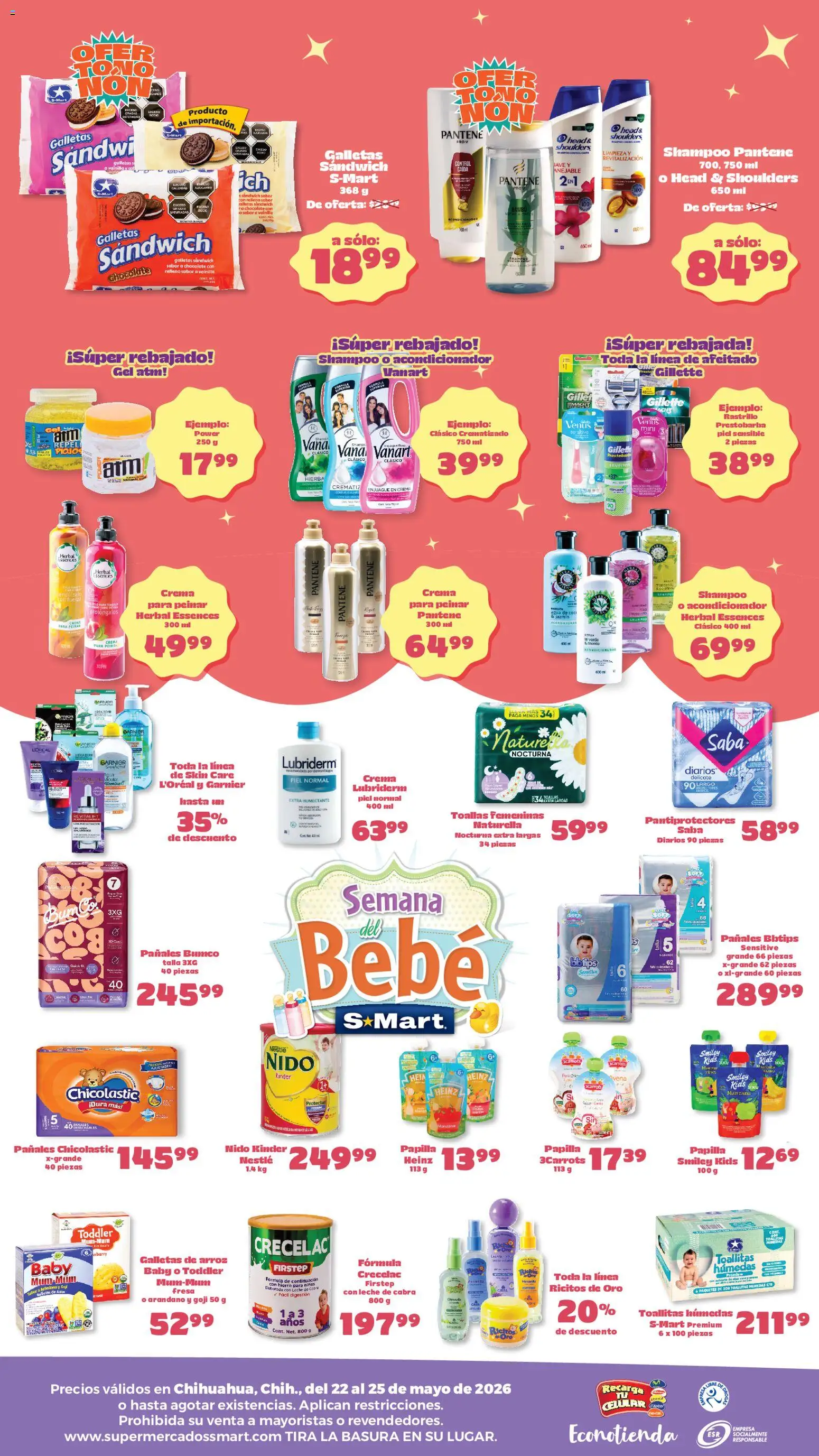 Nuevas ofertas de S-Mart válidas en toda la República Mexicana desde el 22.05.2026. ¡Encuentra las mejores ofertas en S-Mart folleto Chihuahua! | Página: 2 | Productos: Avena, Arroz, Galletas, Acondicionador