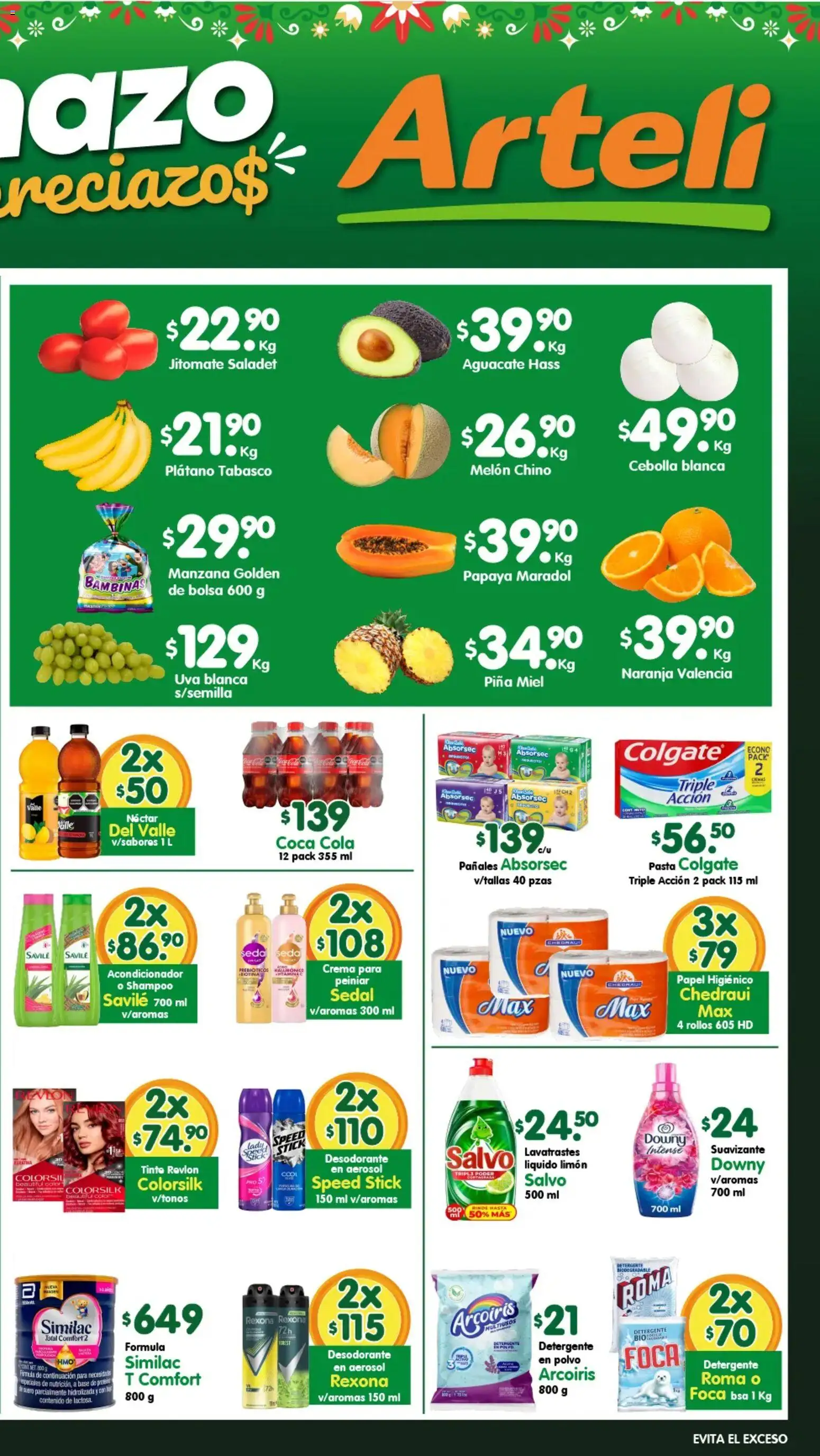 Nuevas ofertas de Arteli válidas en toda la República Mexicana desde el 14/09/2026. ¡Encuentra las mejores ofertas en Arteli folleto Express! | Página: 2 | Productos: Cebolla, Suavizante, Pañales, Polvo