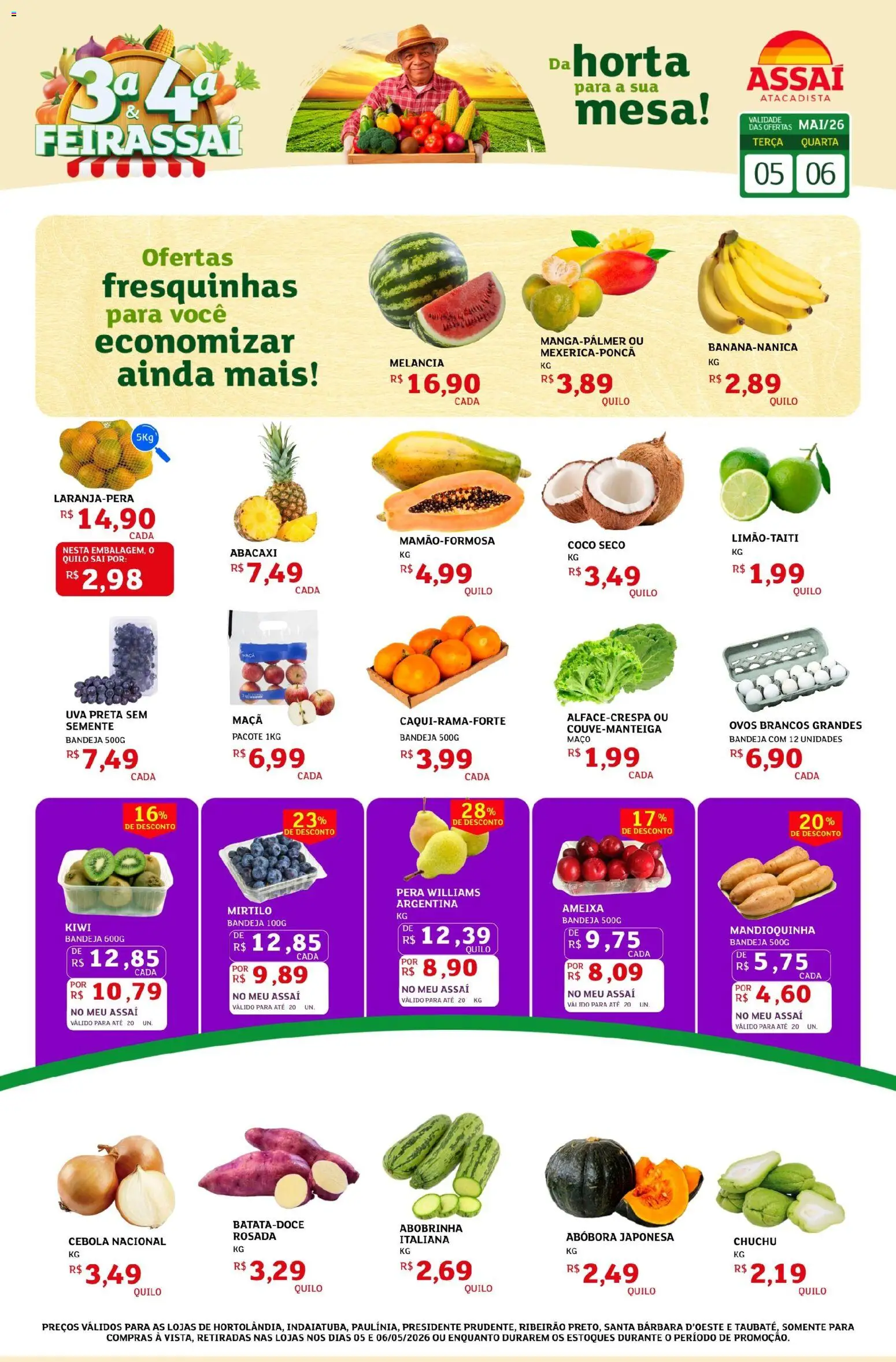 Assaí Atacadista Folheto - válido de 05.05.2026 | Página: 1 | Produtos: Coco, Melancia, Chuchu, Ovos