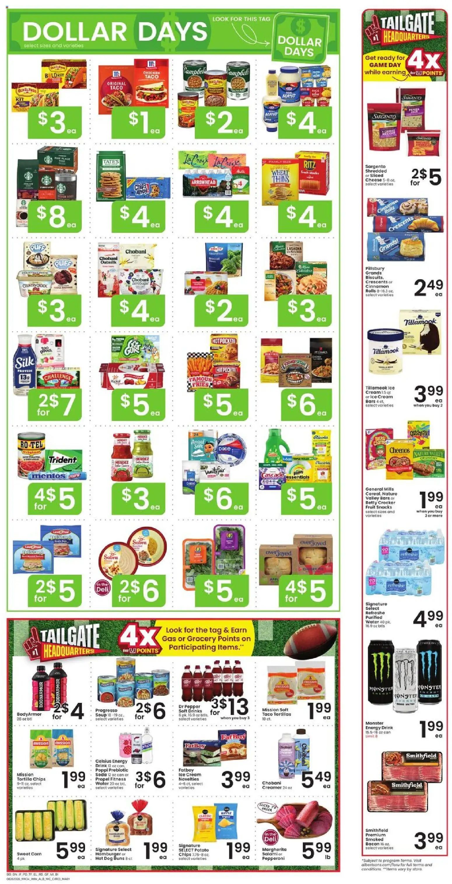 Albertsons Weekly Ad - valid from 08/26/2026 | Page: 4 | Products: Cheese, Cream, Lasagna, Ice