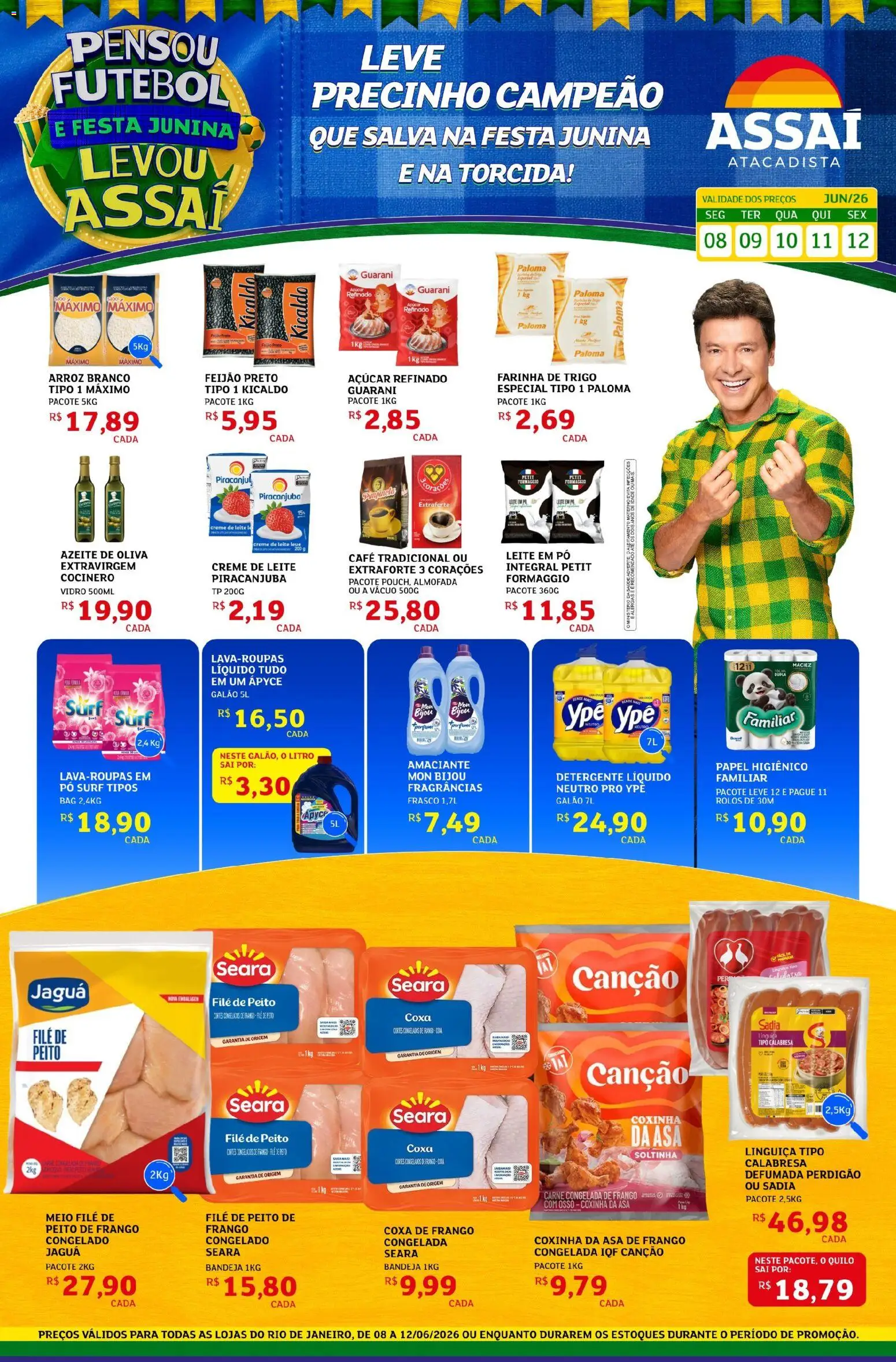 Assaí Atacadista Folheto - válido de 08.06.2026 | Página: 1 | Produtos: Perfume, Cola, Asa de frango, Papel higiênico