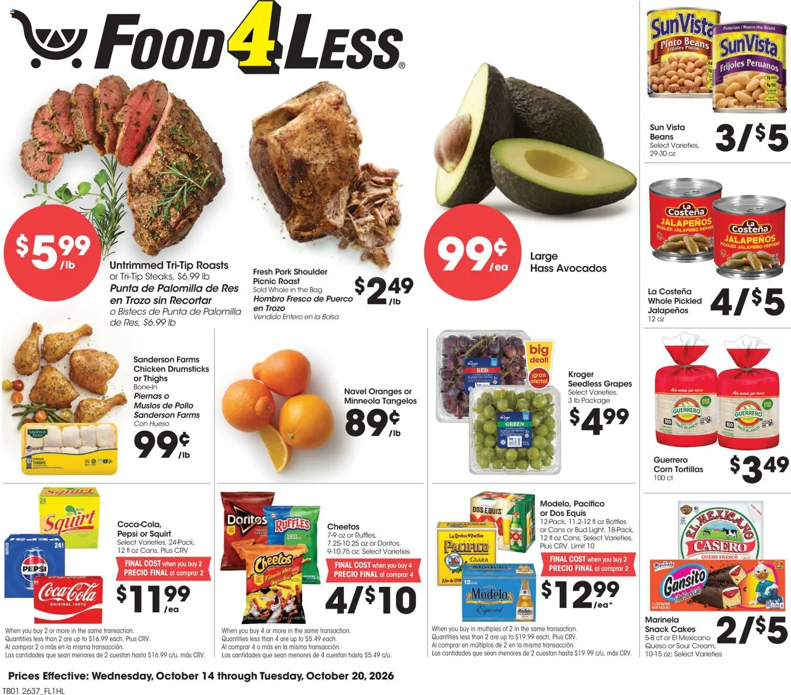 Food 4 Less Weekly Ad - valid from 10/14/2026 | Page: 1