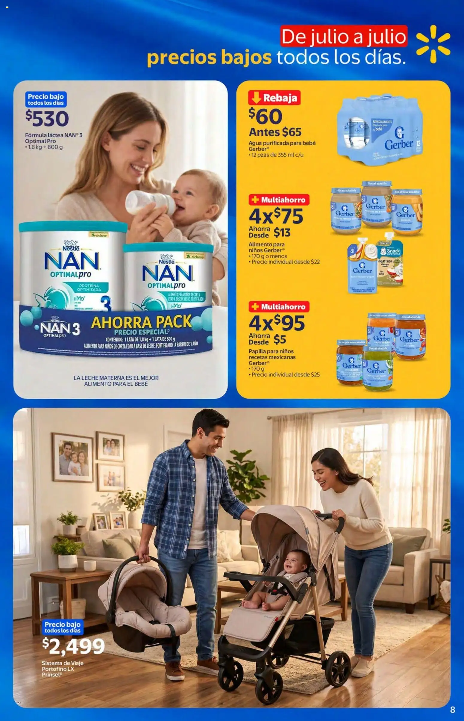 Nuevas ofertas de Walmart válidas en toda la República Mexicana desde el 22/07/2026. ¡Encuentra las mejores ofertas en Walmart folleto! | Página: 8 | Productos: Azúcar, Sal, Agua, Leche