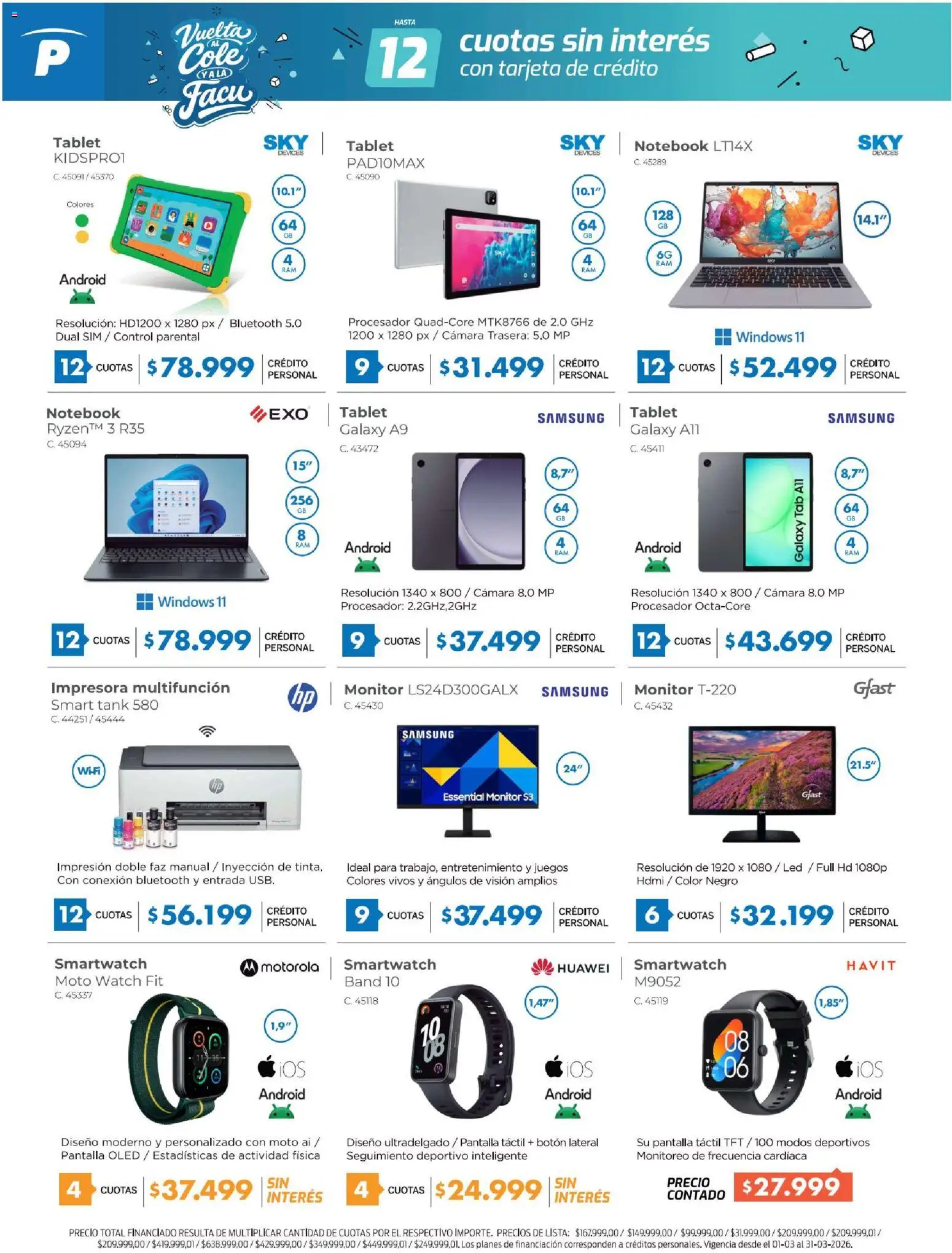 Pardo catálogo │ válido desde el 01.03.2026 | Página: 6 | Productos: Monitor, Impresora, Cámara, Notebook