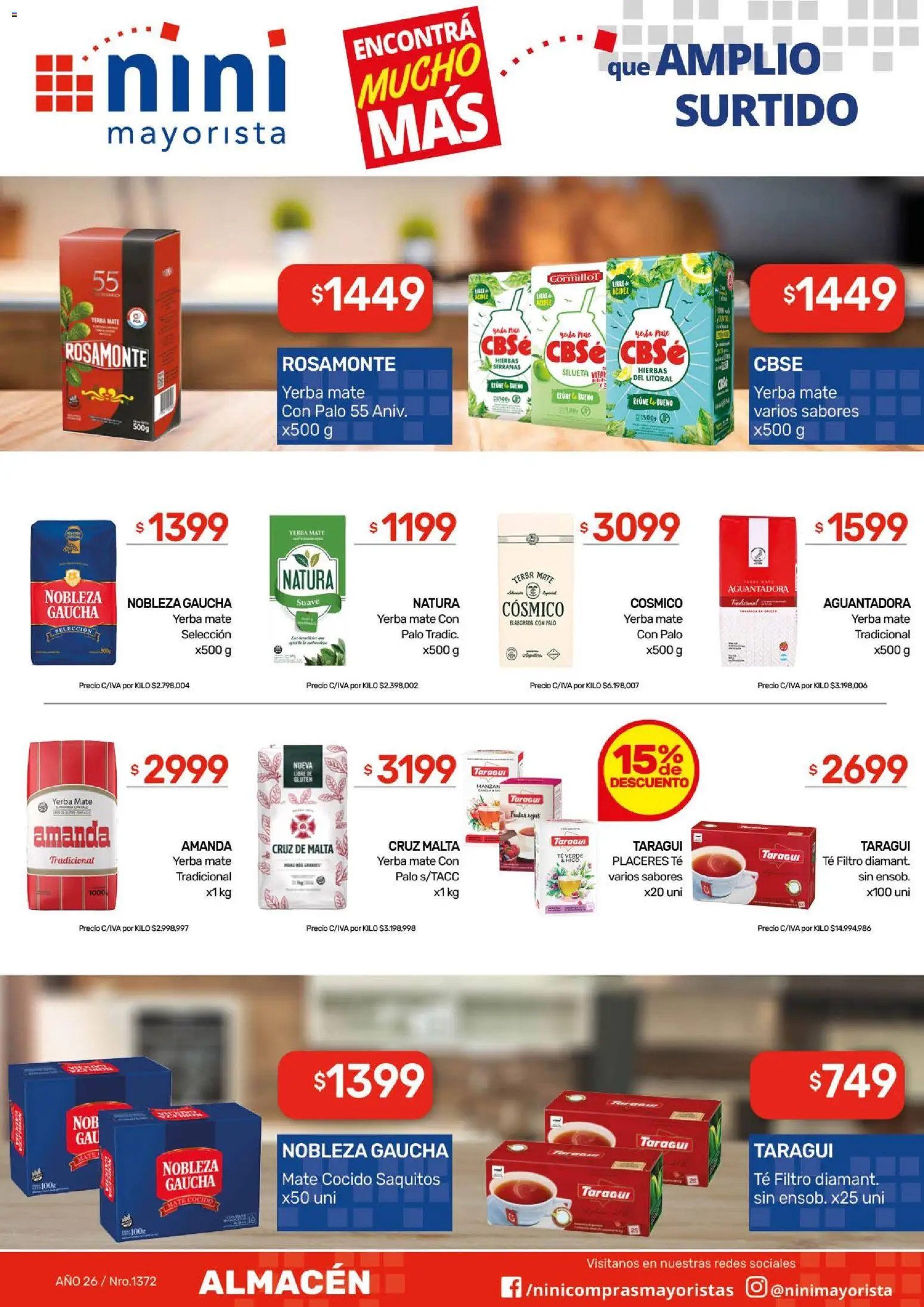 NINI Mayorista ofertas │ válido desde el 10/08/2026 | Página: 30 | Productos: Hierbas, Mate, Té verde, Mate cocido