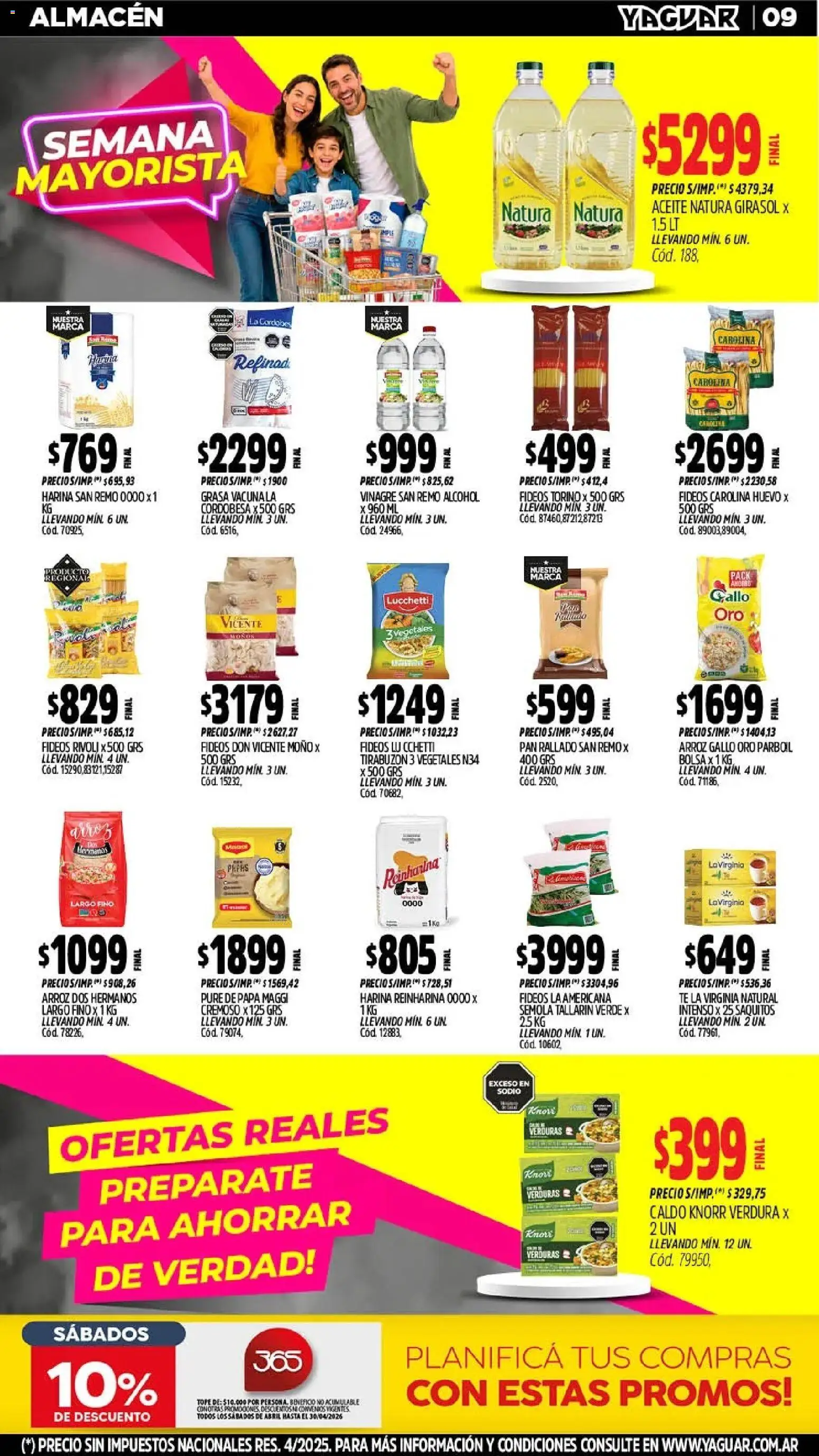 Yaguar - Oferta Semanal Salta │ válido desde el 18.05.2026 | Página: 9 | Productos: Moño, Aceite, Pan, Té