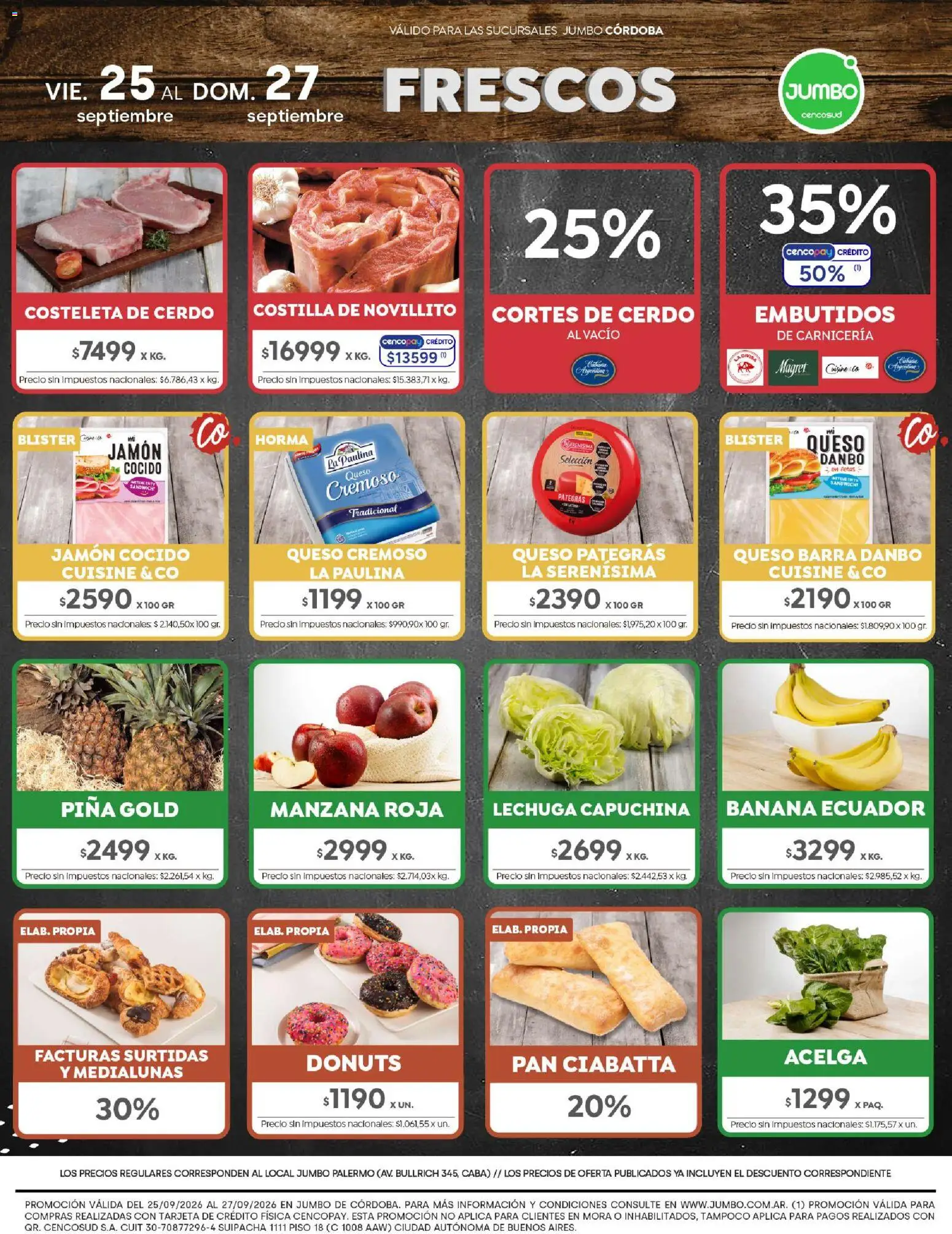 Jumbo - Ofertas | Córdoba │ válido desde el 25/09/2026 | Página: 8 | Productos: Acelga, Manzana, Lechuga, Jamón
