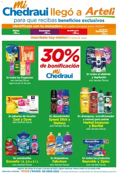 Vista previa de Arteli folleto MiChedraui, nuevo folleto de la tienda, válido en México a partir del 10/07/2026 | Página: 1 | Productos: Monedero, Cloro, Fragancia, Acondicionador
