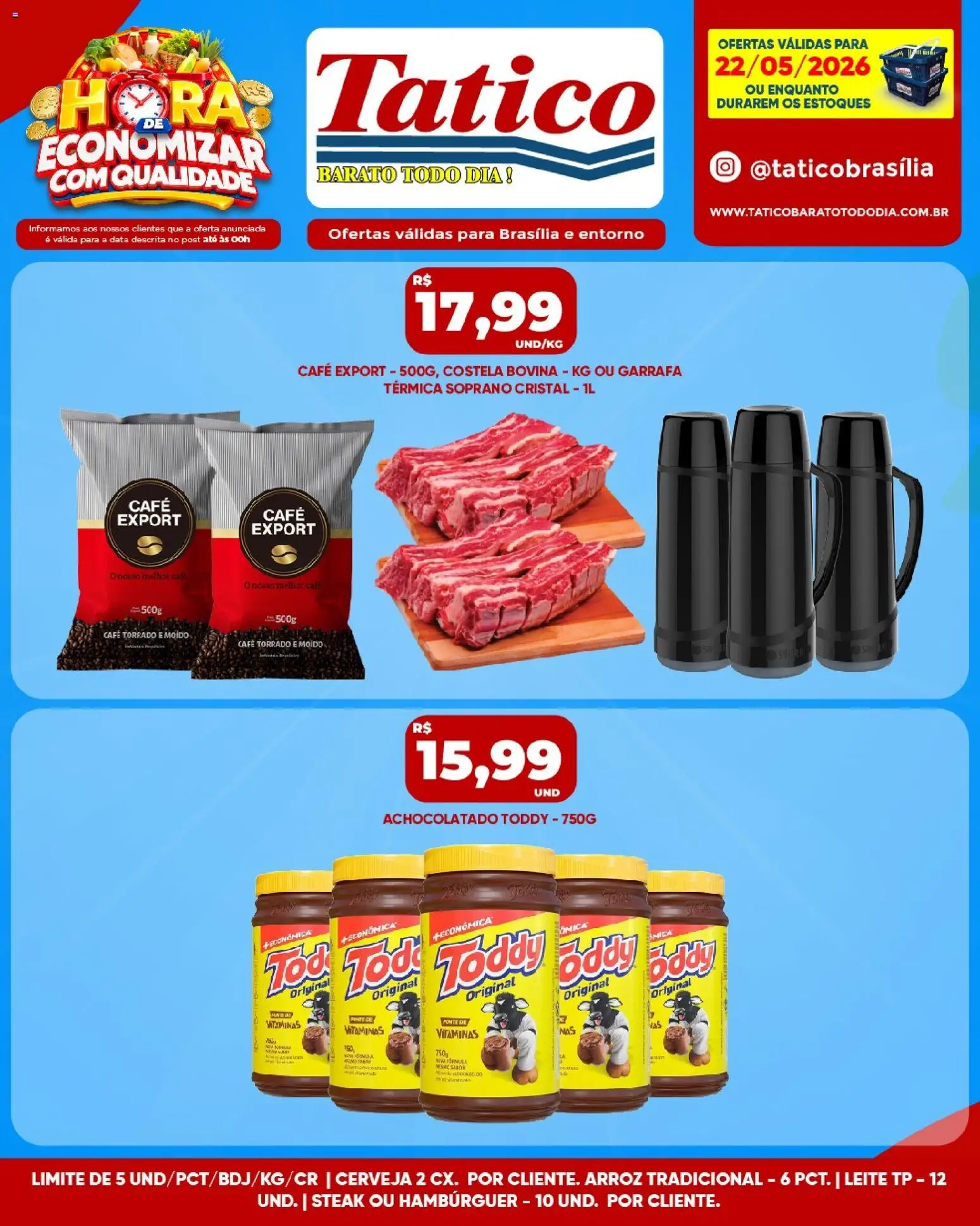 Tatico Folheto - válido de 22.05.2026 | Página: 11 | Produtos: Achocolatado, Cerveja, Arroz, Hambúrguer