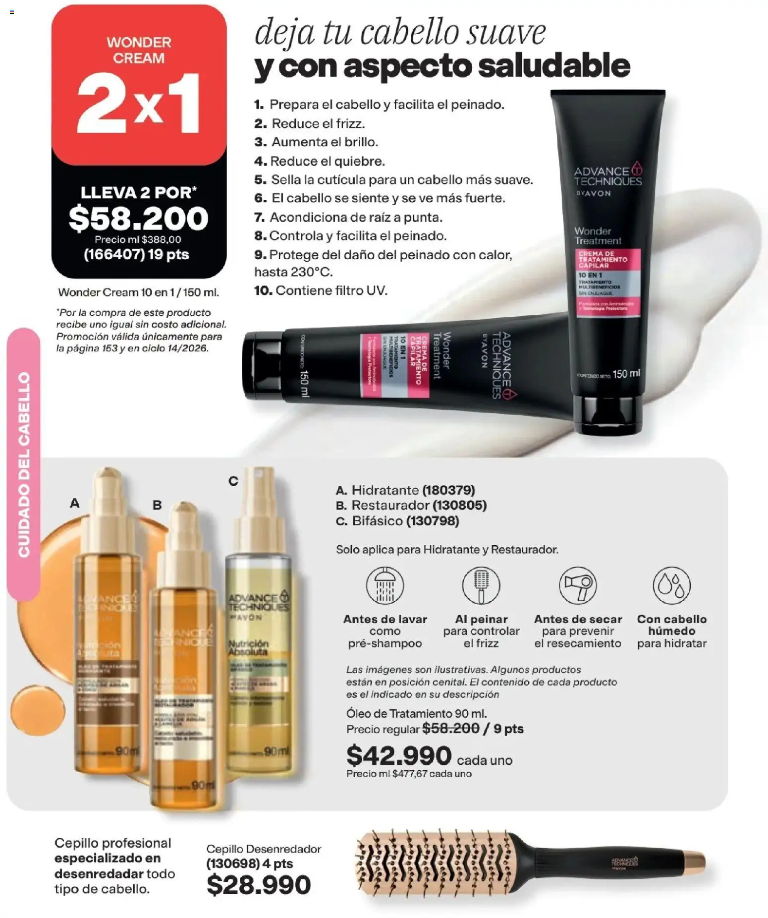 Avon revista - valida desde el 19/09/2026 | Página: 153 | Productos: Crema, Cepillo, Peinado
