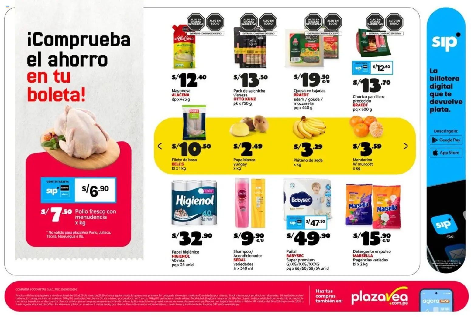 Catálogo Plaza Vea válido desde 26/06/2026 | Página: 2 | Productos: Acondicionador, Queso, Té, Polvo
