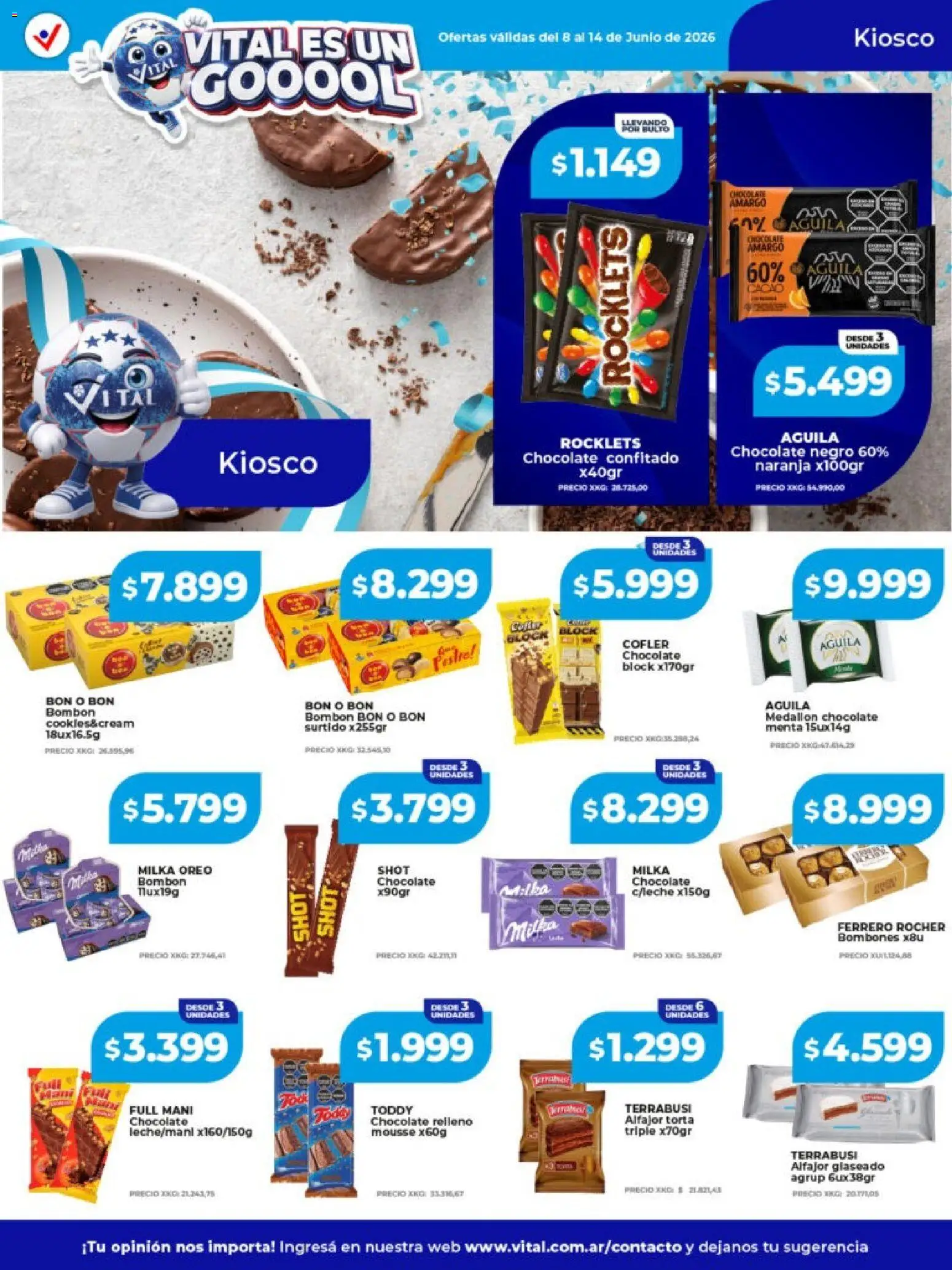 Vital ofertas │ válido desde el 08.06.2026 | Página: 15 | Productos: Bombones, Mousse, Torta, Chocolate