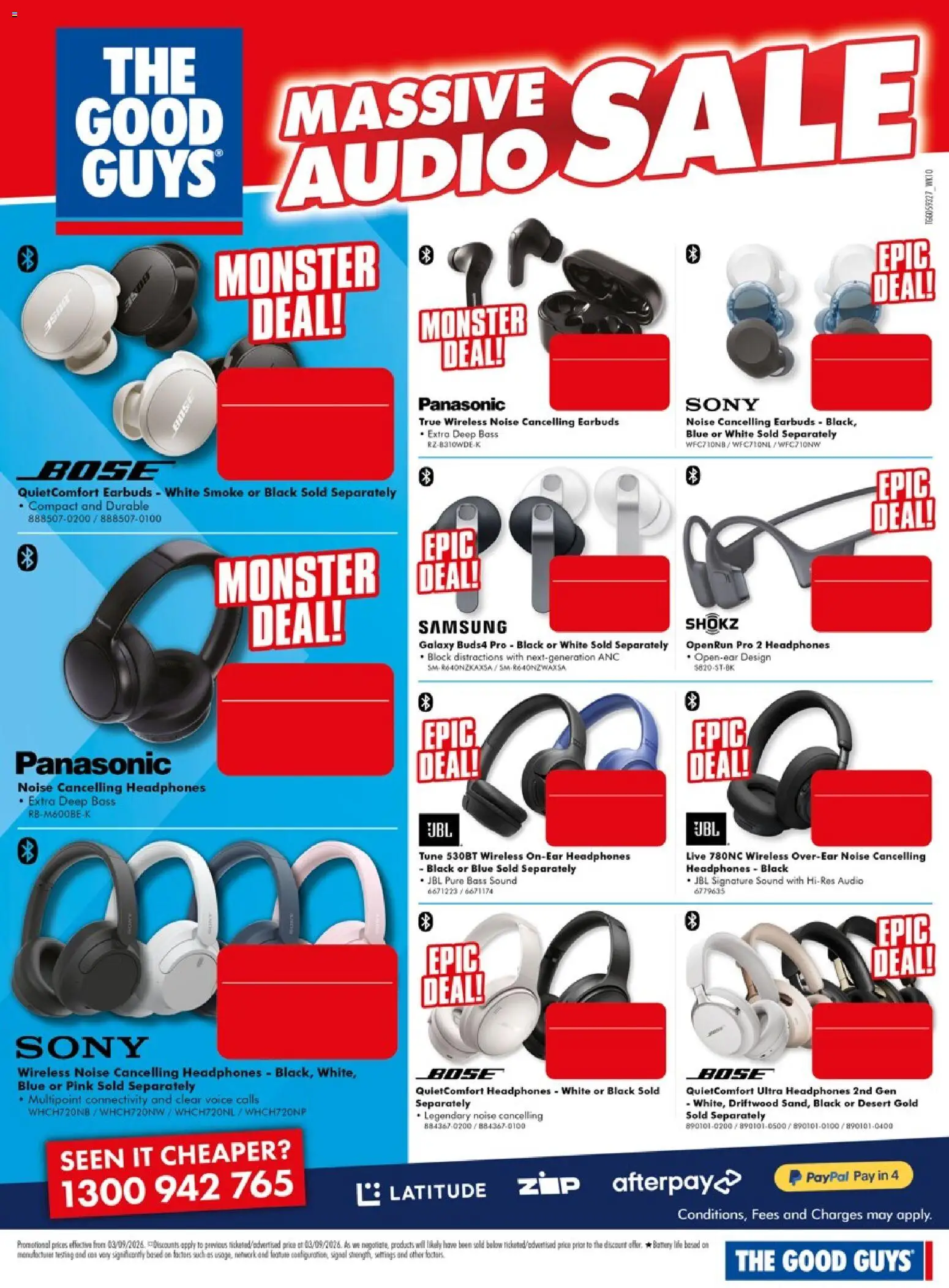 The Good Guys catalogue - valid from 03/09/2026 | Page: 5 | Products: Cot, Battery, Audio, Headphones