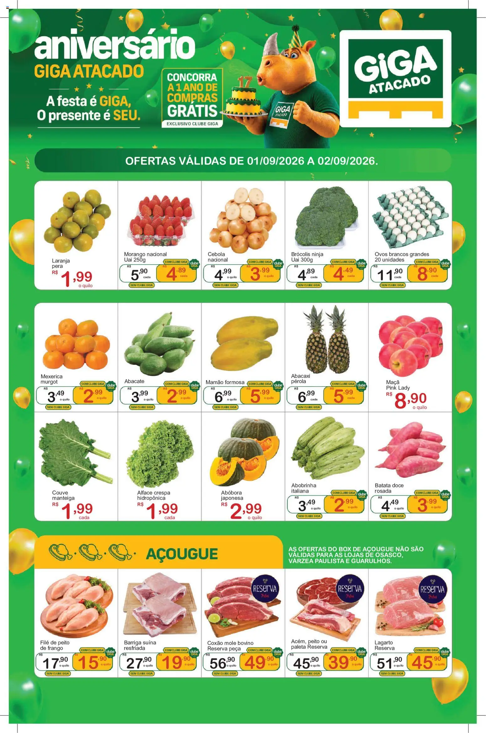GIGA Atacado Folheto - válido de 01/09/2026 | Página: 1 | Produtos: Coxão mole, Manteiga, Doce, Frango
