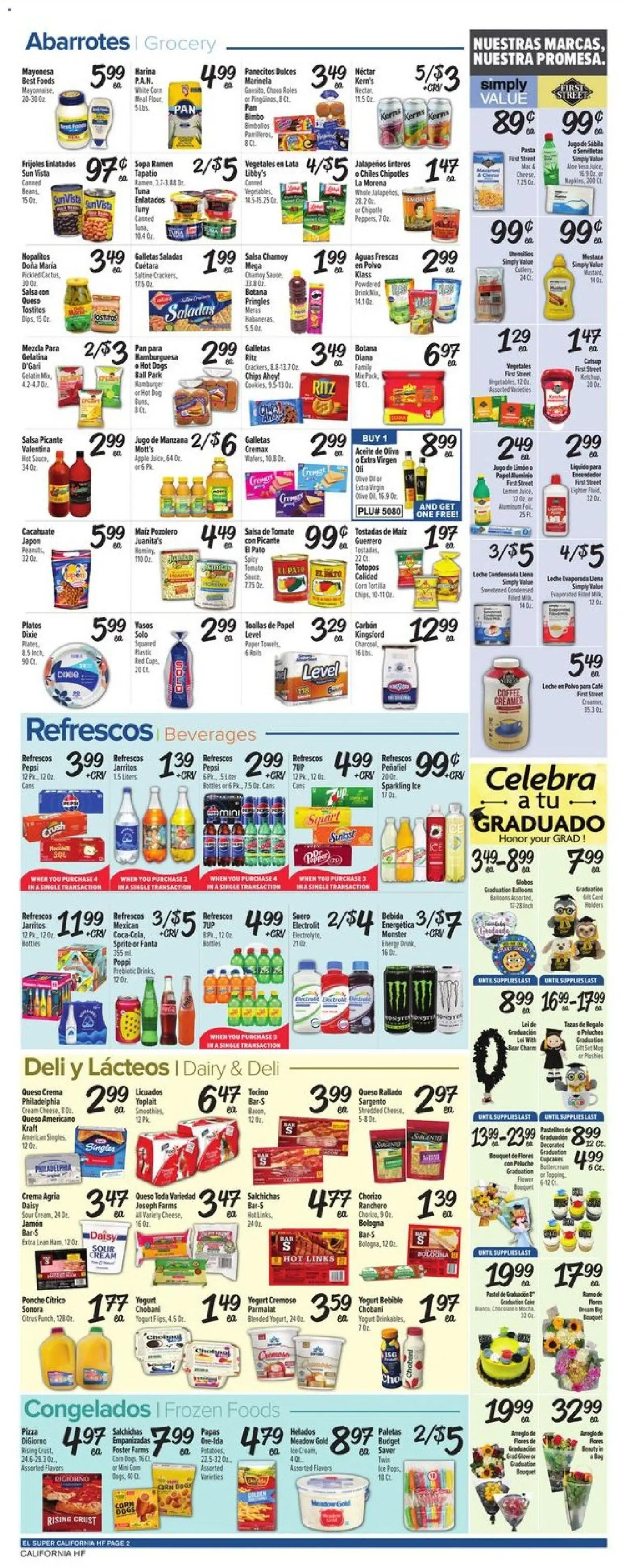 El Super Weekly Ad - CA - valid from 20.05.2026 | Page: 2 | Products: Pan, Sour cream, Pasta, Hot Dogs