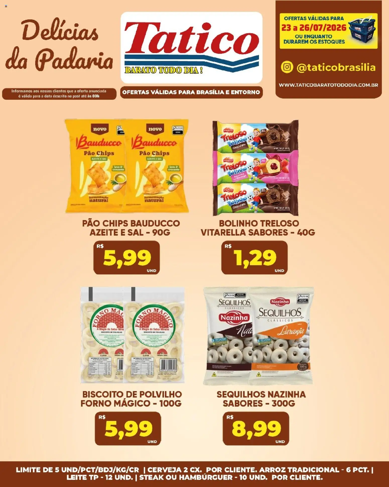 Tatico Folheto - válido de 27/07/2026 | Página: 43 | Produtos: Forno, Biscoito, Pão, Cerveja
