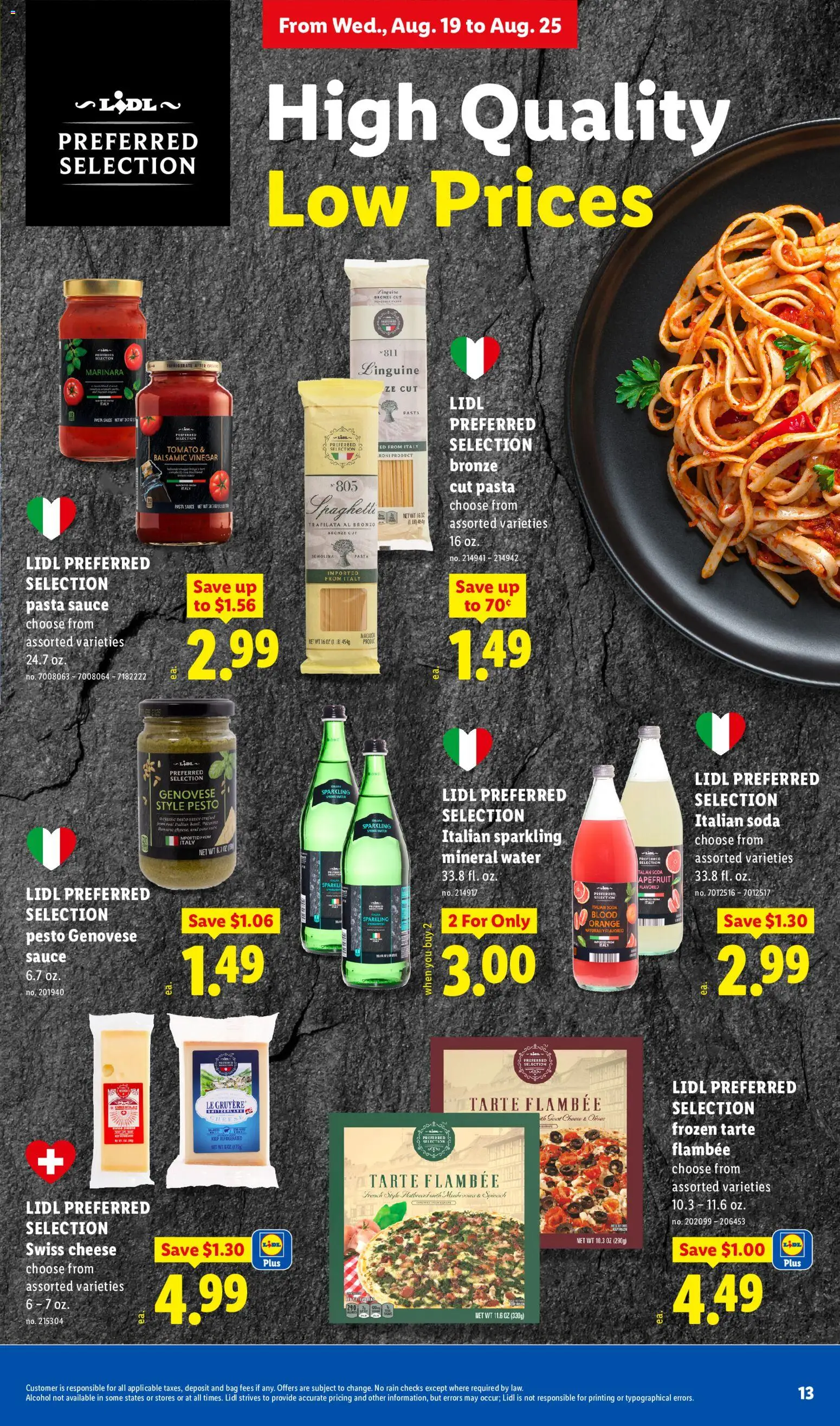 Lidl Weekly Ad - valid from 08/19/2026 | Page: 13 | Products: Spinach, Cheese, Tomato, Bag