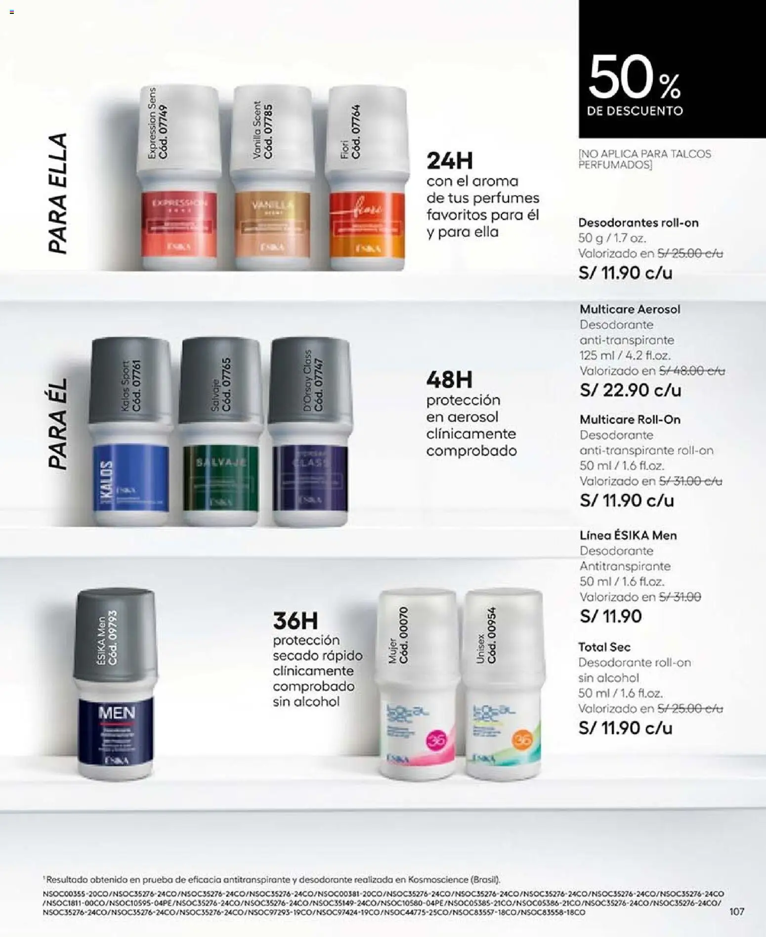 Catálogo Ésika válido desde 09/09/2026 | Página: 109 | Productos: Alcohol, Desodorante, Antitranspirante, Perfumes