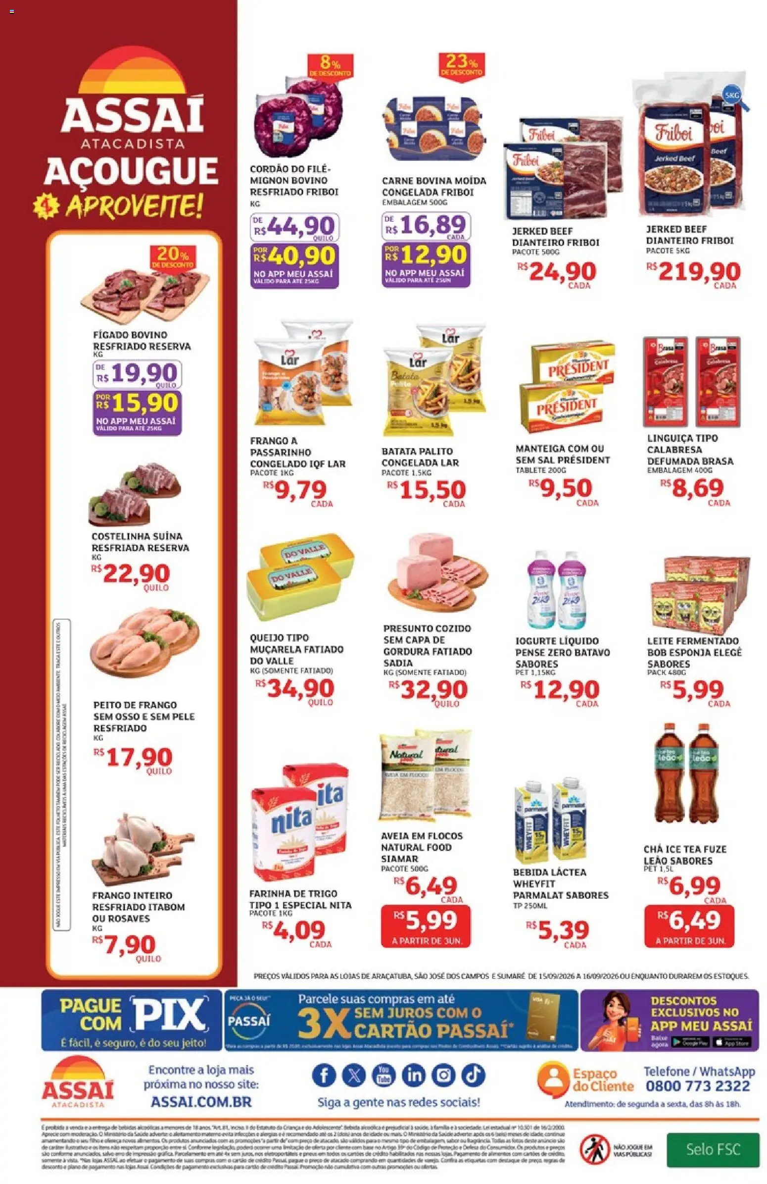 Assaí Atacadista Folheto - válido de 15/09/2026 | Página: 2 | Produtos: Frango inteiro, Manteiga, Iogurte, Leite fermentado